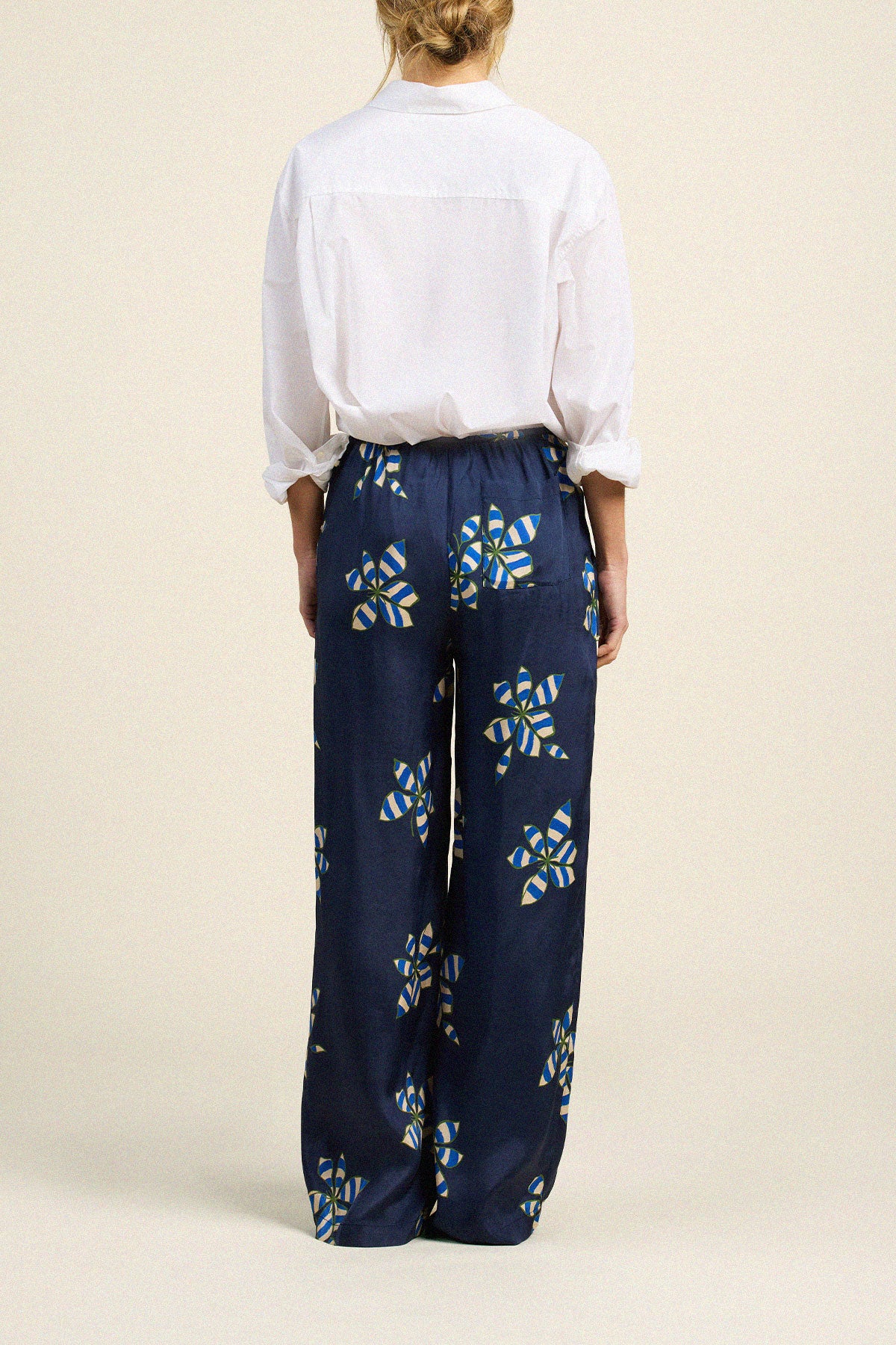 Trovata Zella pant in Mod Botanica, cupro-viscose blend — view 3