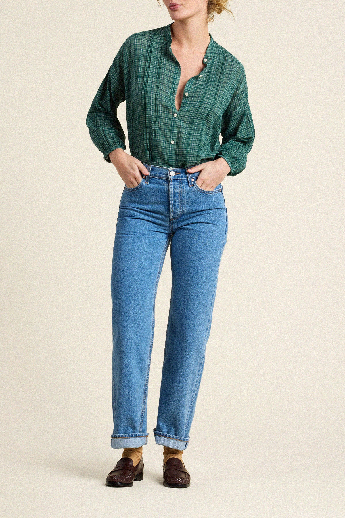 Trovata Jordyn blouse in Muir Tartan, cotton — view 4