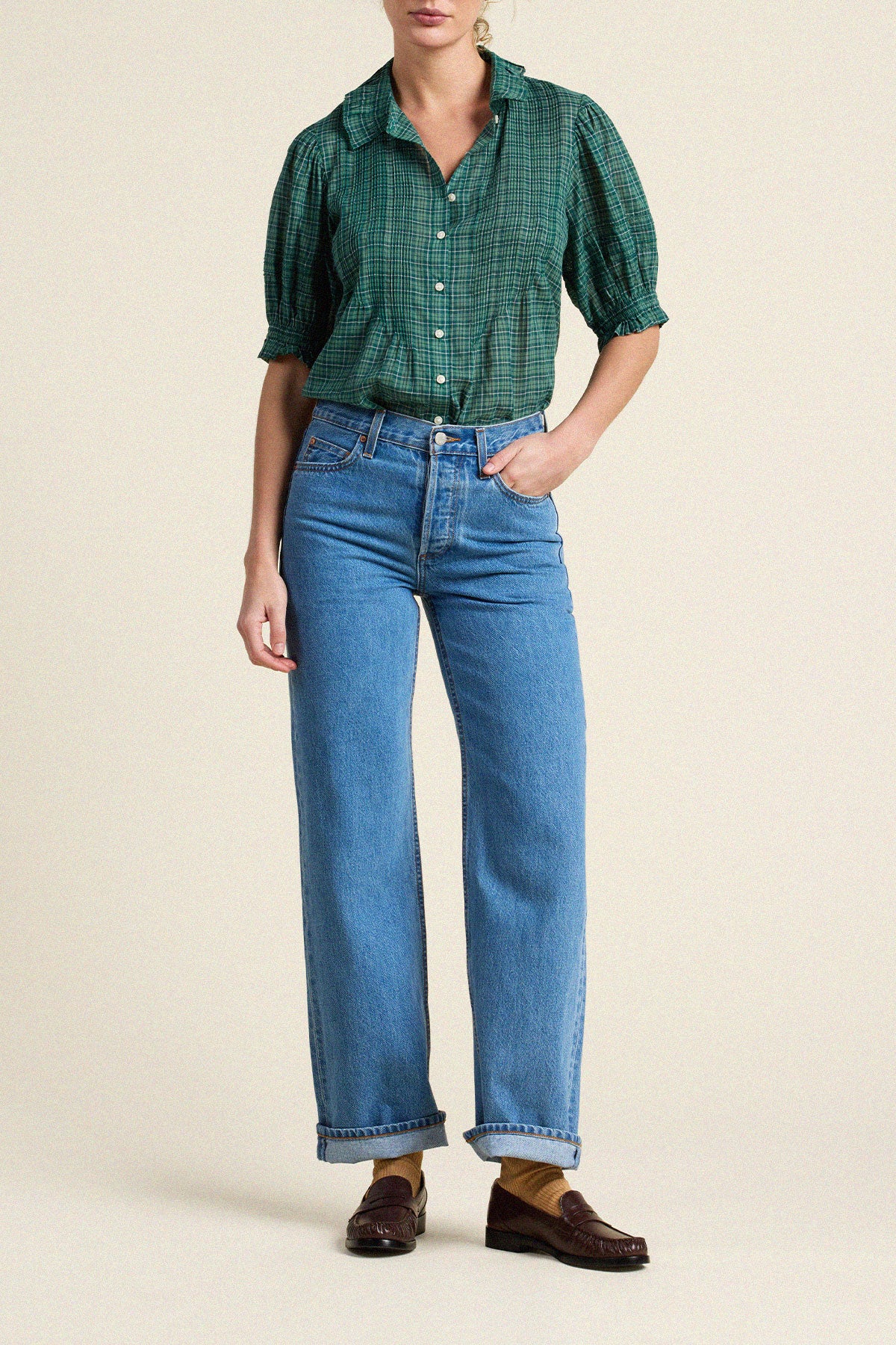 Trovata Jess blouse in Muir Tartan, cotton — view 3