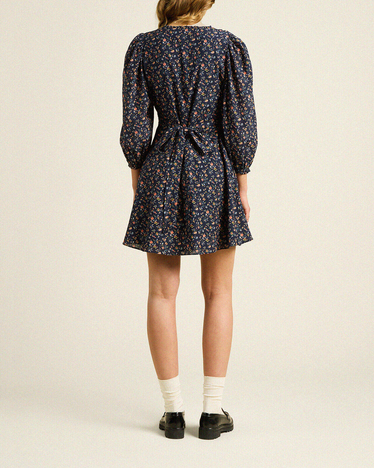 Paulina Dress Navy Rosette