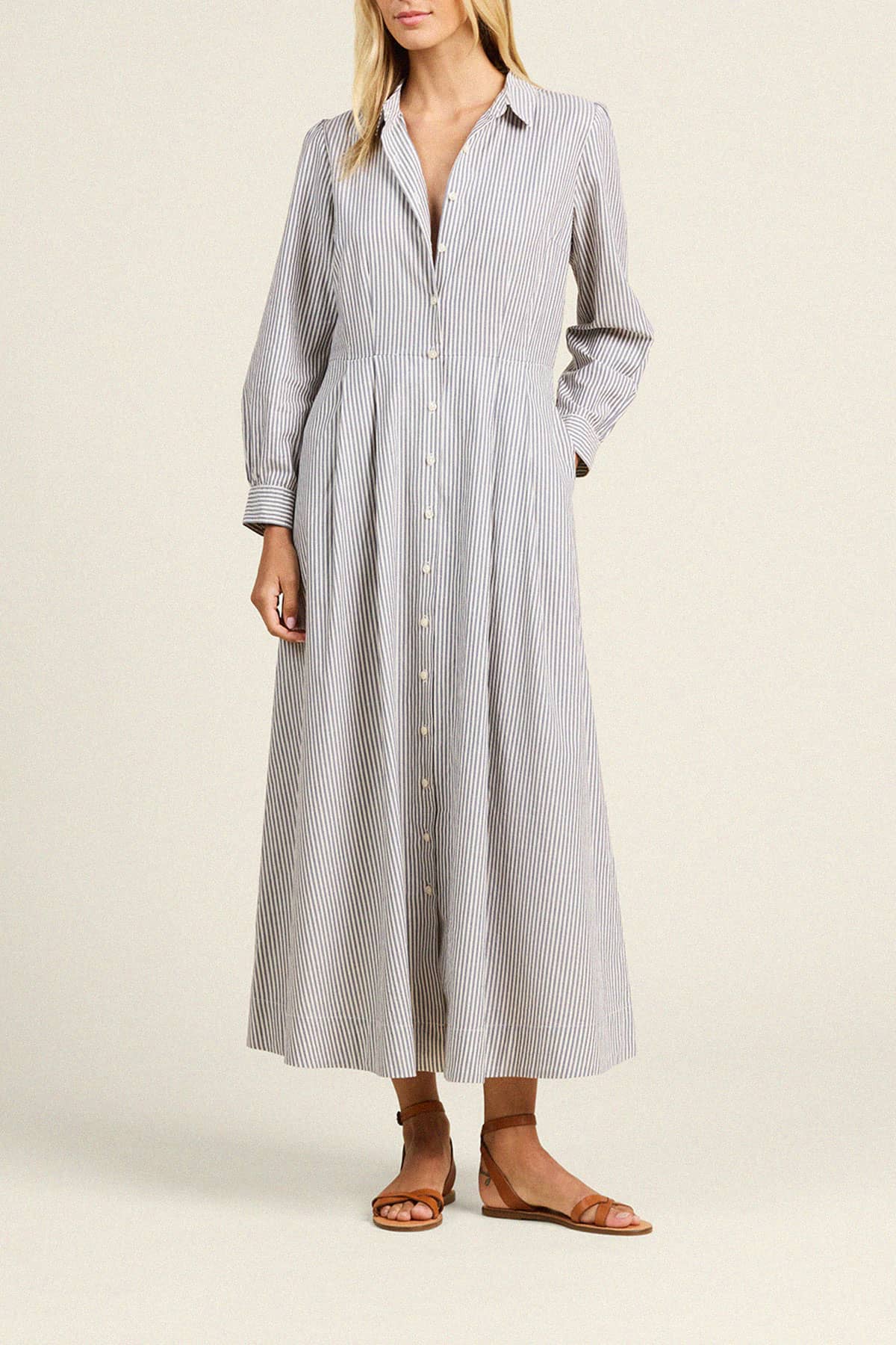 Emmelie Dress Navy Stripe