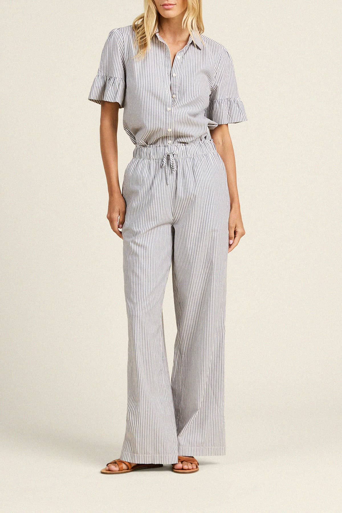 Vera Pant Navy Stripe