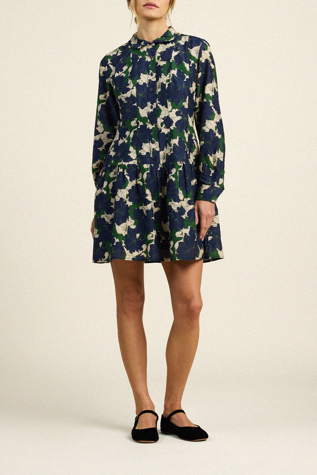Trovata Maren dress in Nightfall Bloom, cotton-silk blend — view 3