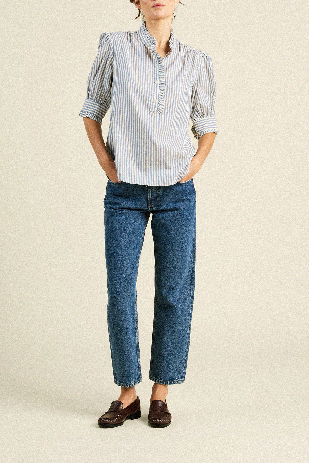 Noah Blouse Oceanview Stripe