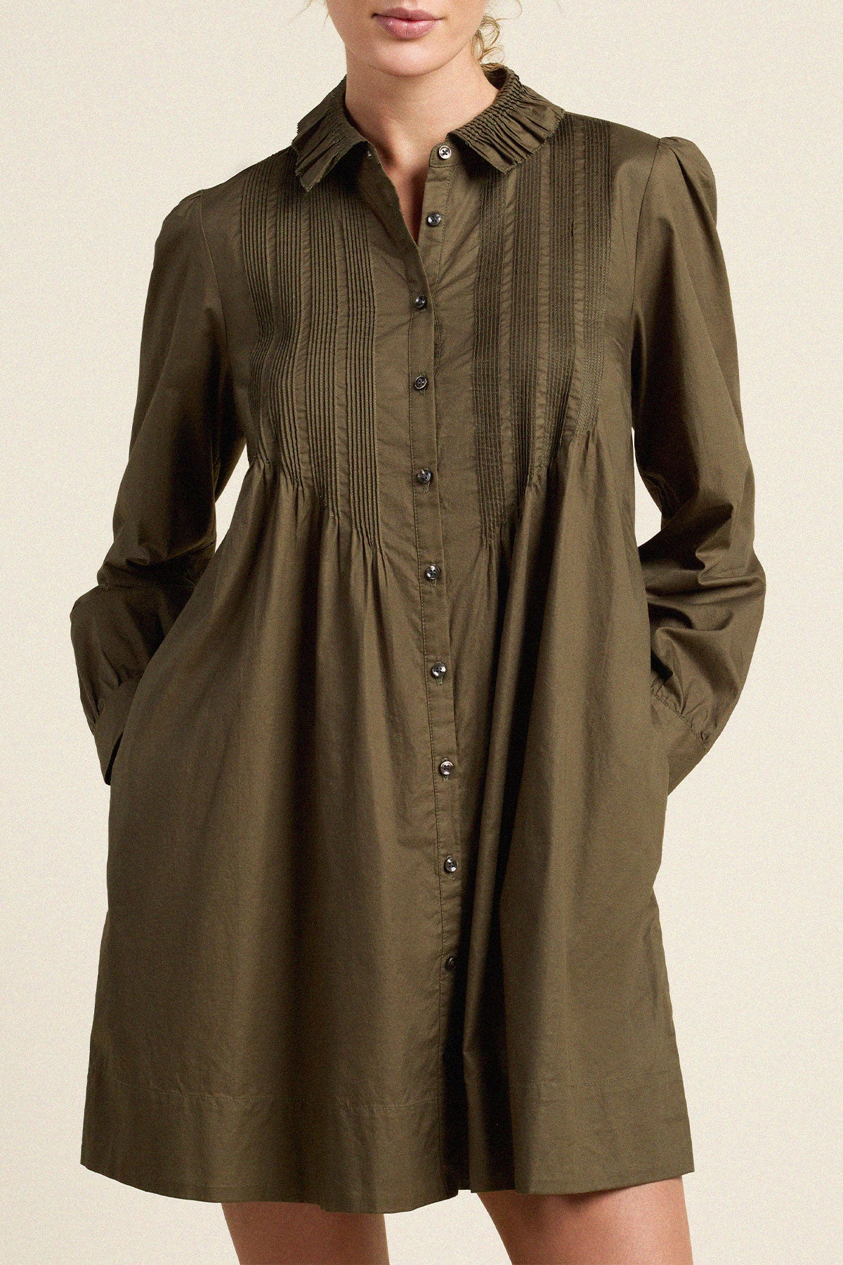 Trovata Olive dress in Olive, cotton — view 2