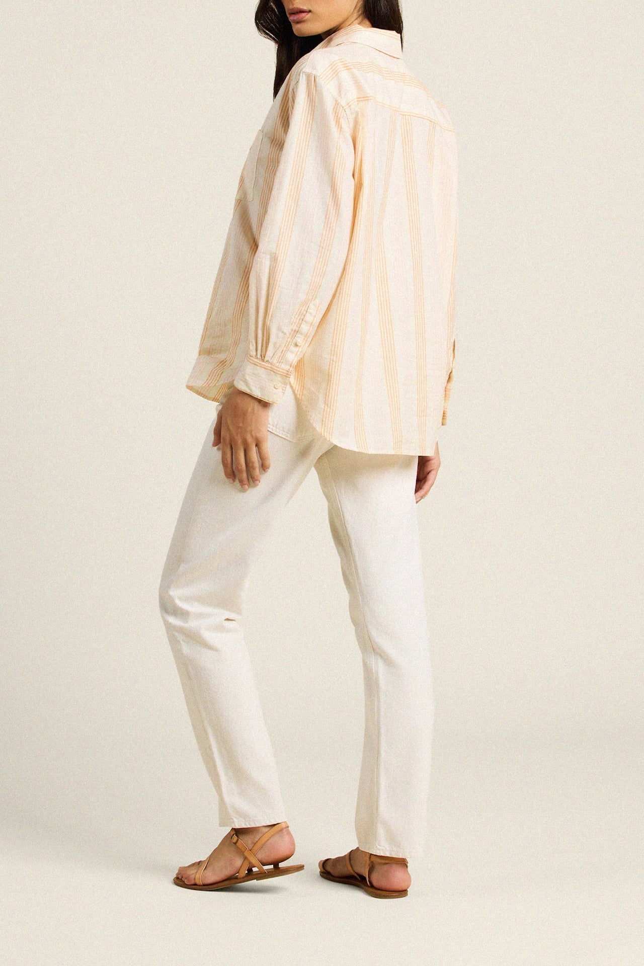 Blake Oversized Shirt w/ Ruffles Paradis Stripe
