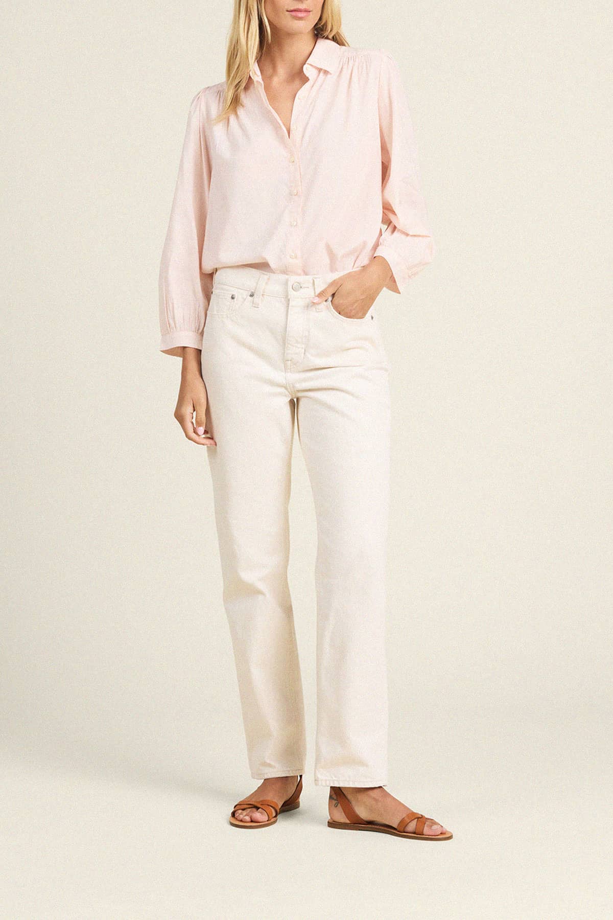 Zola Blouse Pink Micro Stripe