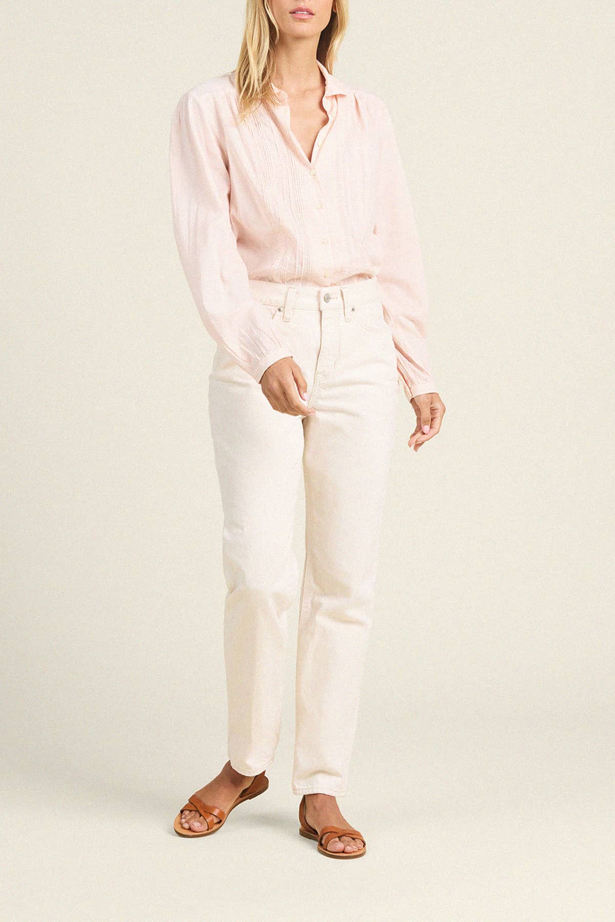 Thalia Blouse Pink Micro Stripe