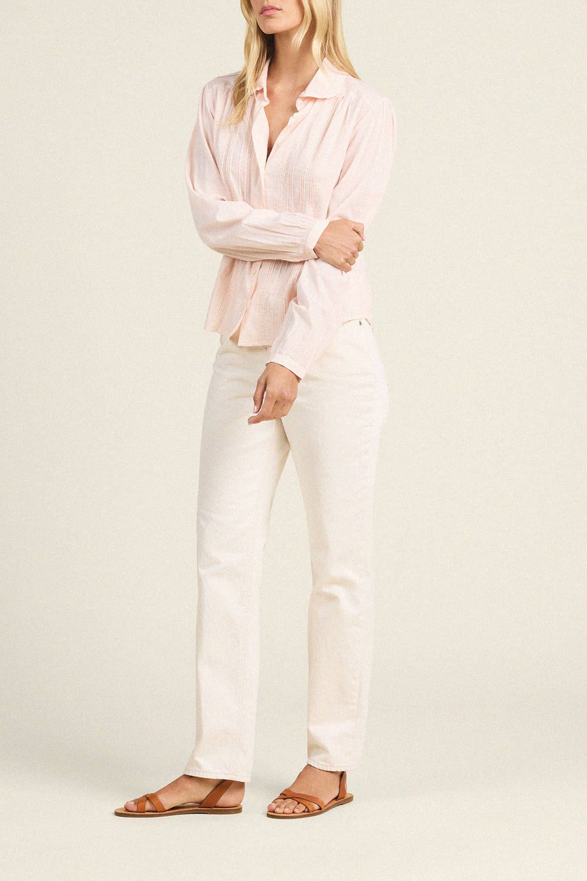 Thalia Blouse Pink Micro Stripe