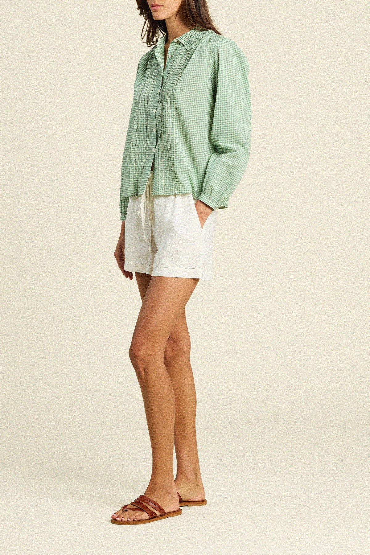 Alise Blouse Pistachio Gingham