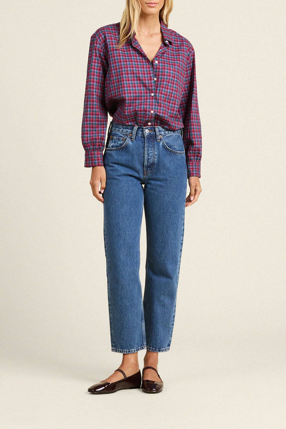 Blake Oversized Shirt Poppy & Pine Check