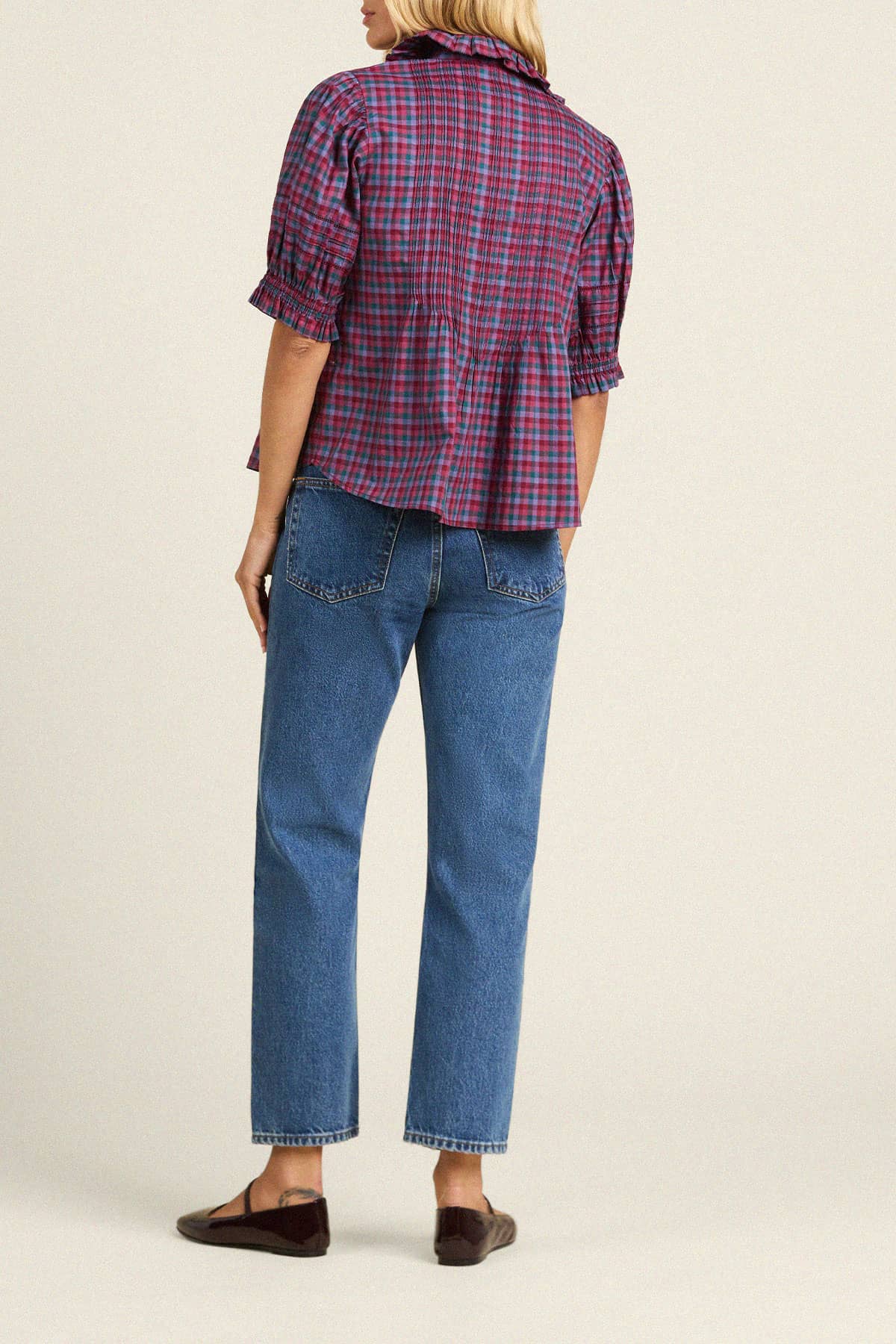 Jess Blouse Poppy & Pine Check