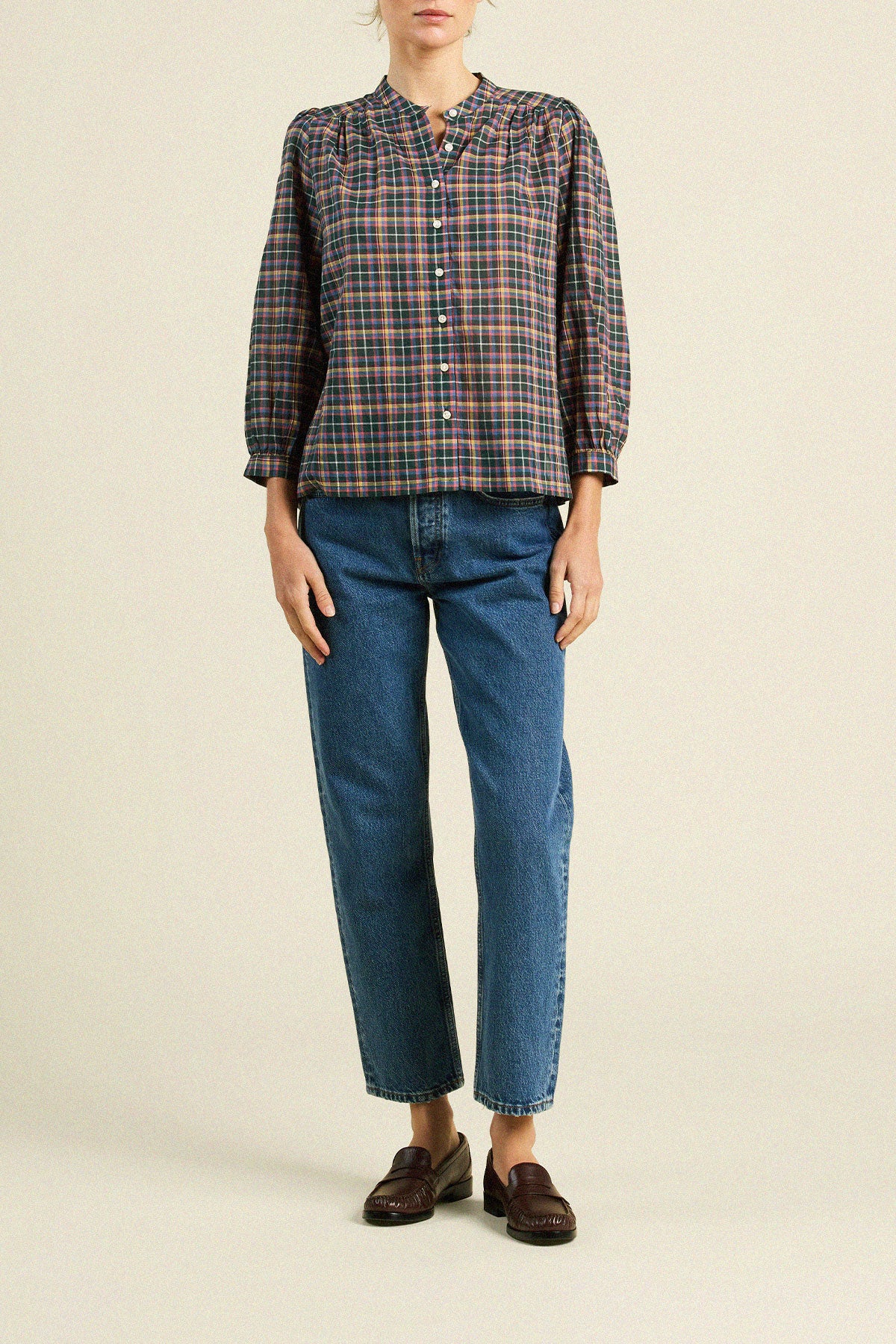 Clara Blouse Prisma Plaid