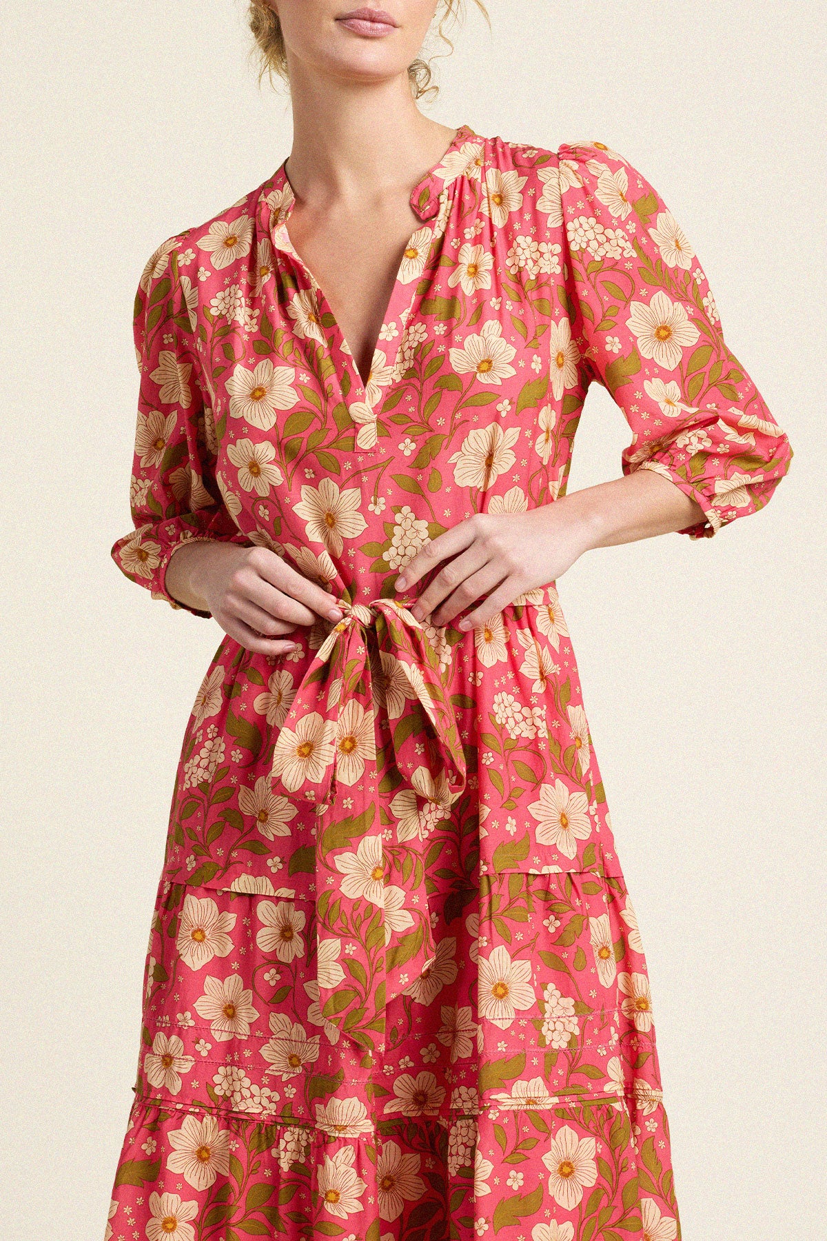 Trovata Devon dress in Rancho Rose, cotton-viscose blend — view 2