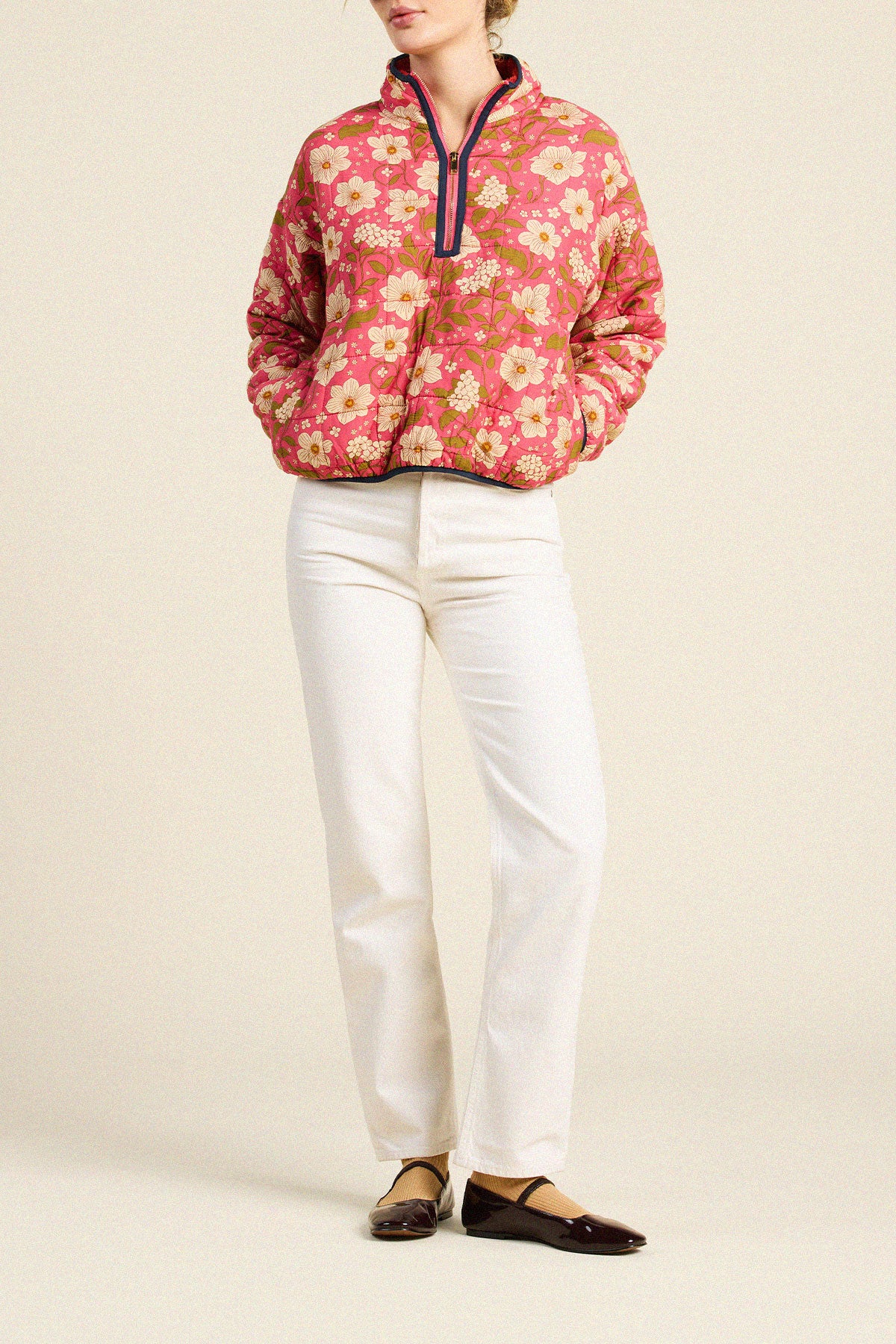 Trovata Casey pullover in Rancho Rose, cotton-viscose blend — view 3
