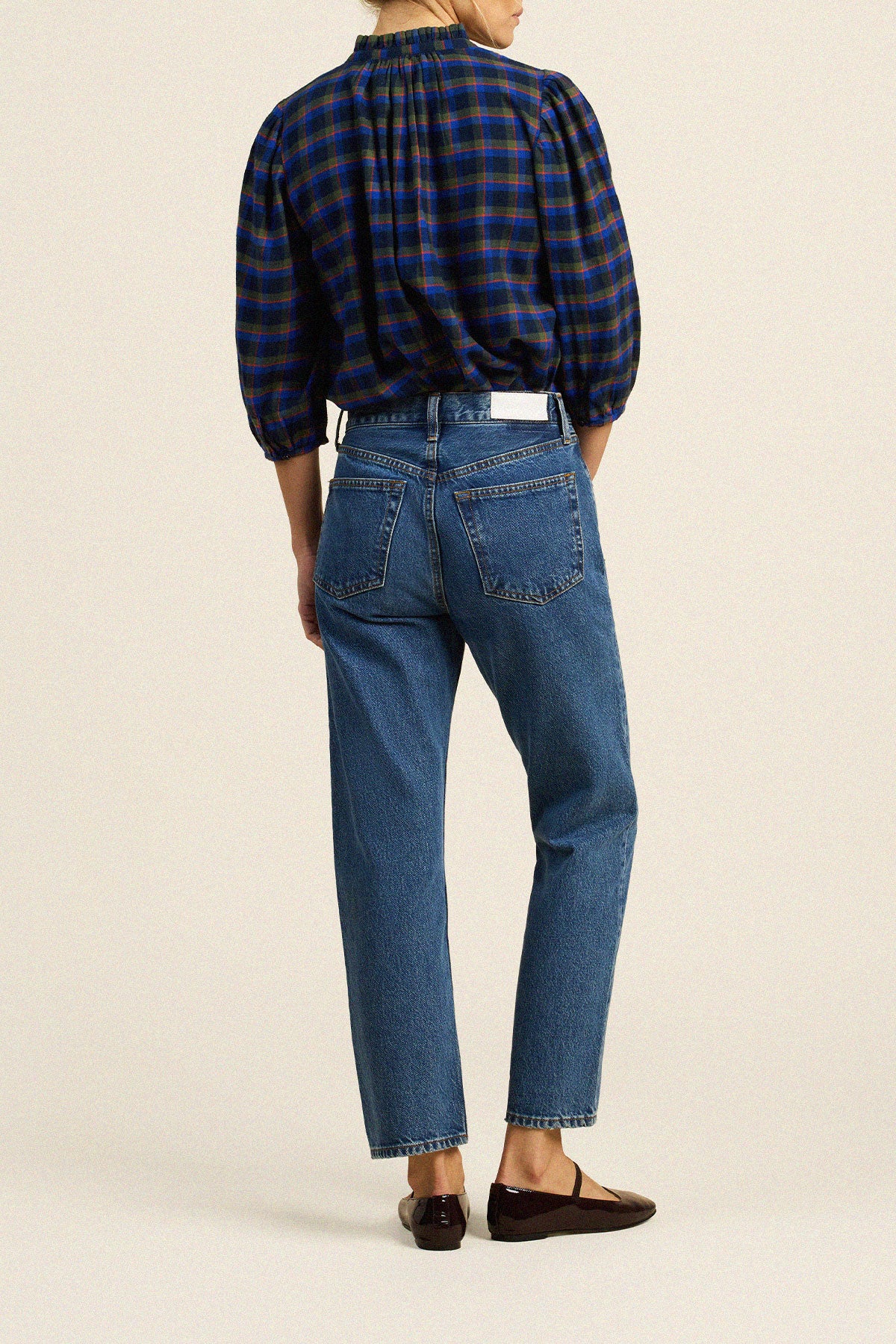 Trovata Orly blouse in Winter Regatta Plaid, cotton — view 5