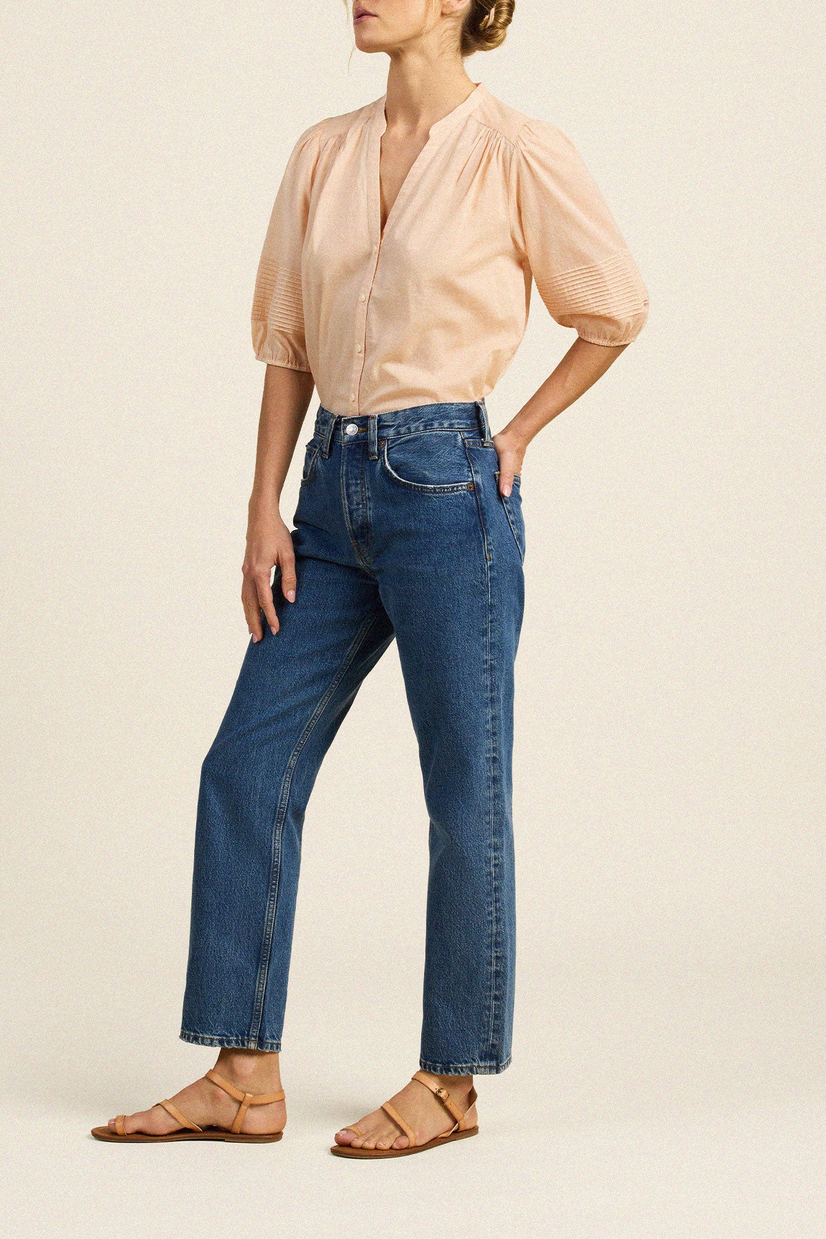 Loren Blouse Pastel Rose Tan