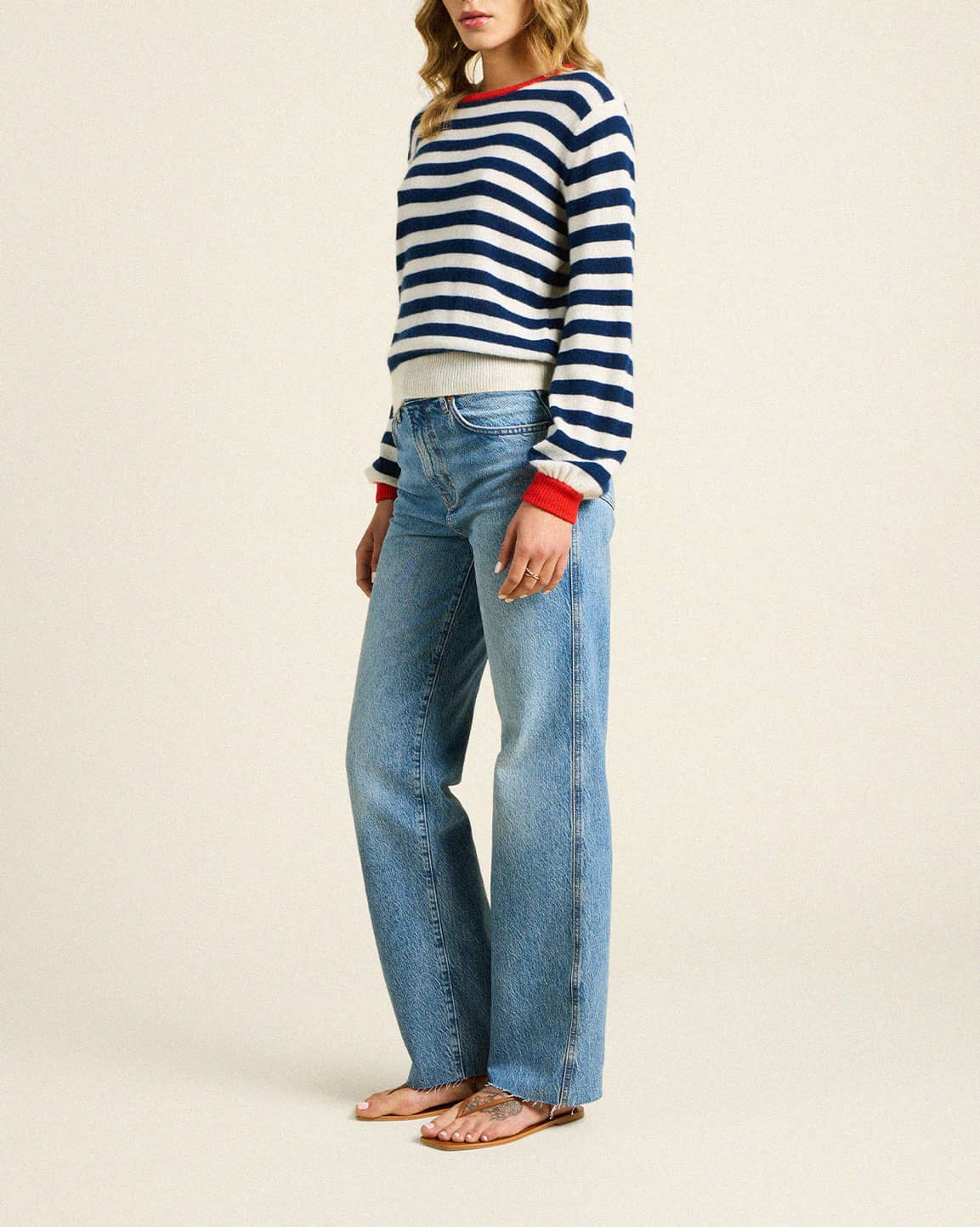Ryann Sweater Navy Stripe With Red