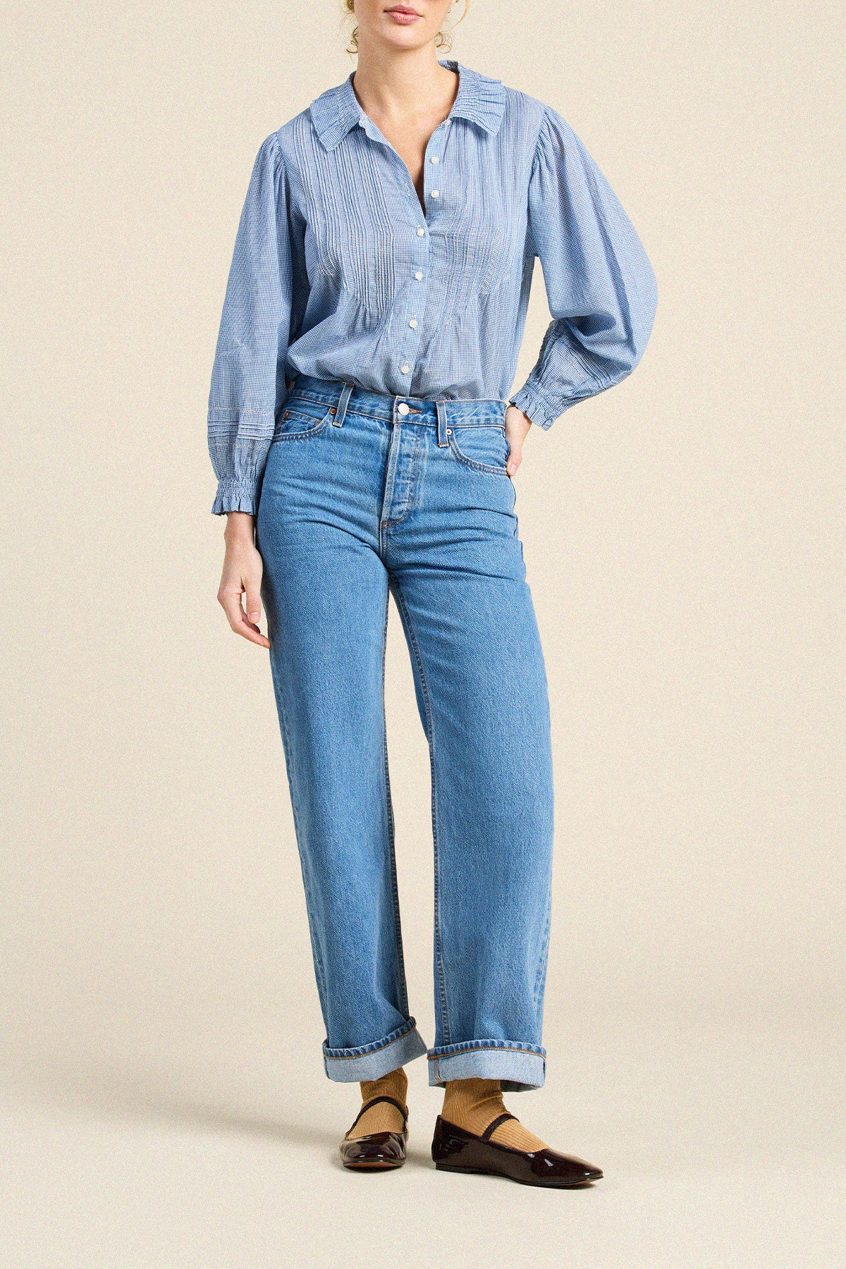 Trovata Francesca blouse in Seabrook Gingham, cotton — view 4