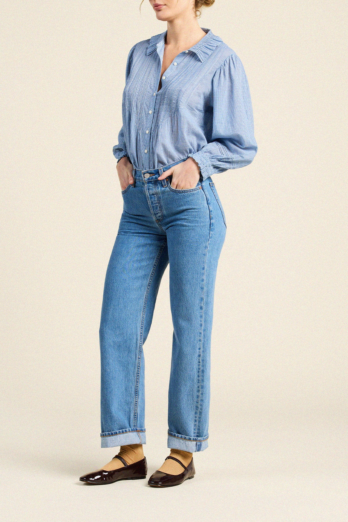 Trovata Francesca blouse in Seabrook Gingham, cotton — view 3
