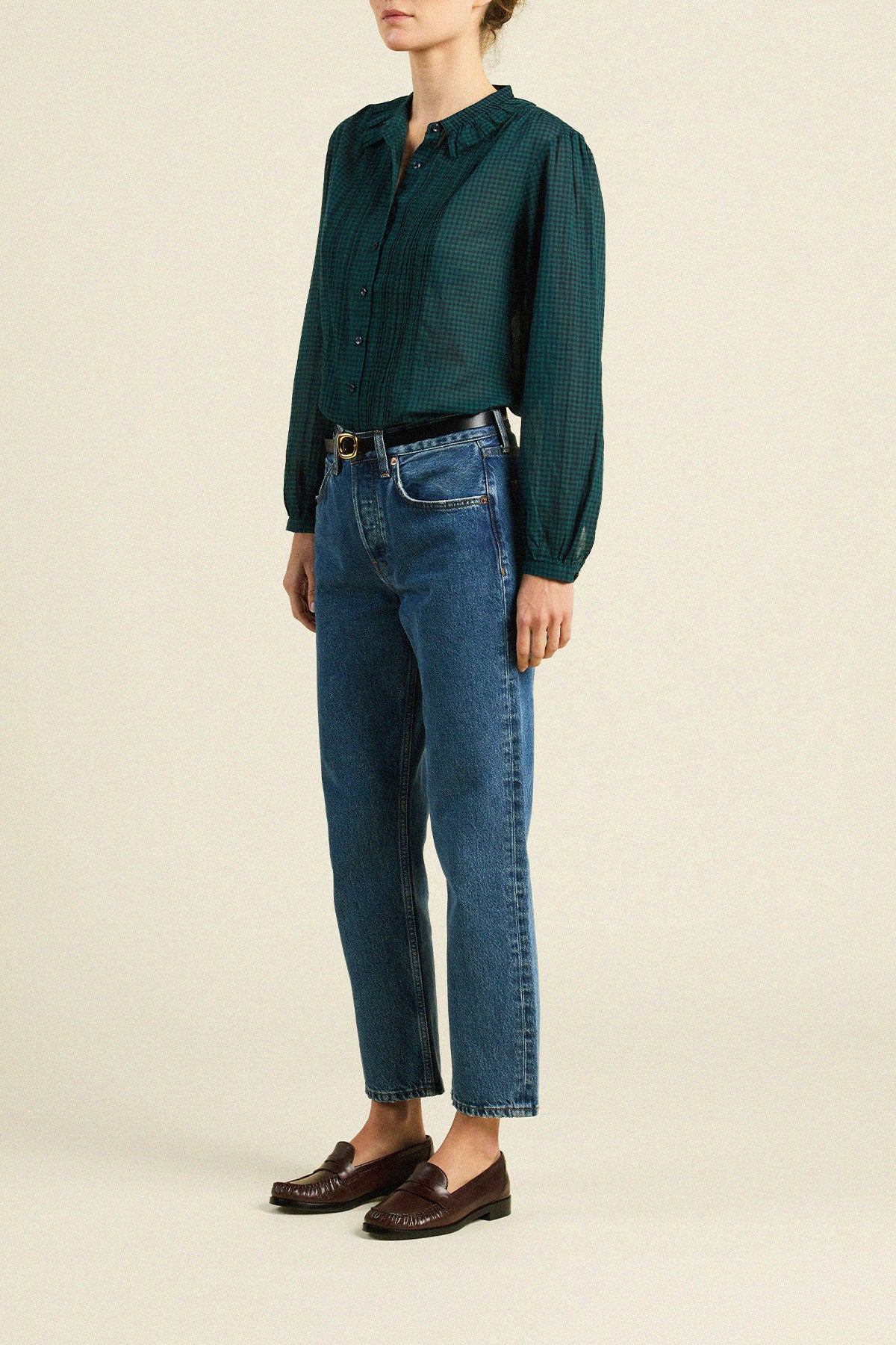 Alise Blouse Sea Pine Check