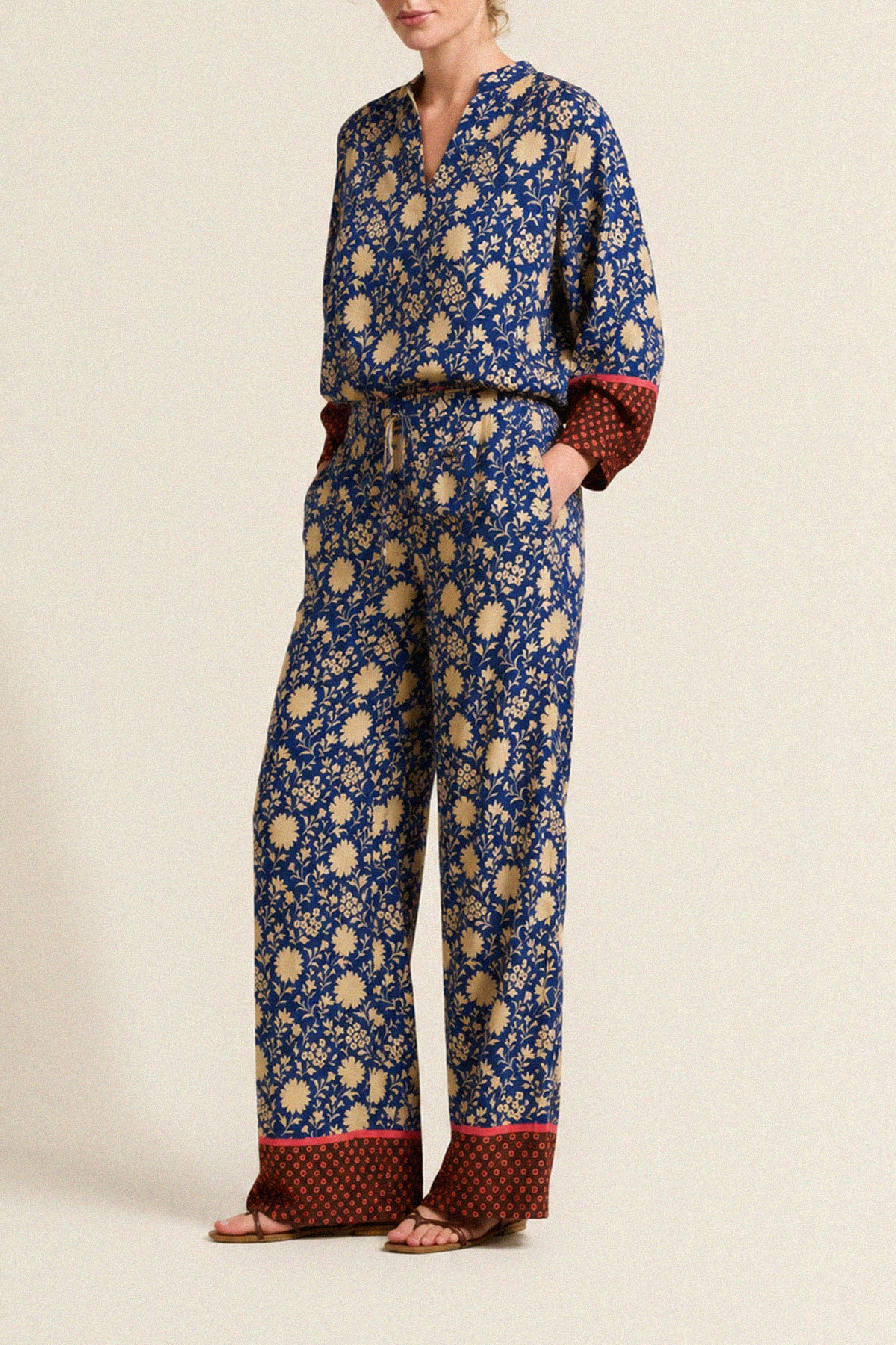 Trovata Vera pant in Shadowfield, cotton-viscose blend — view 3