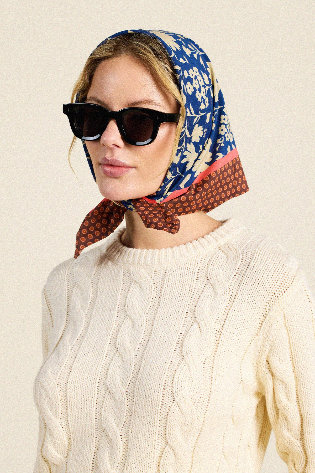 Trovata Charlotte scarf in Shadowfield, cotton-silk blend — view 2