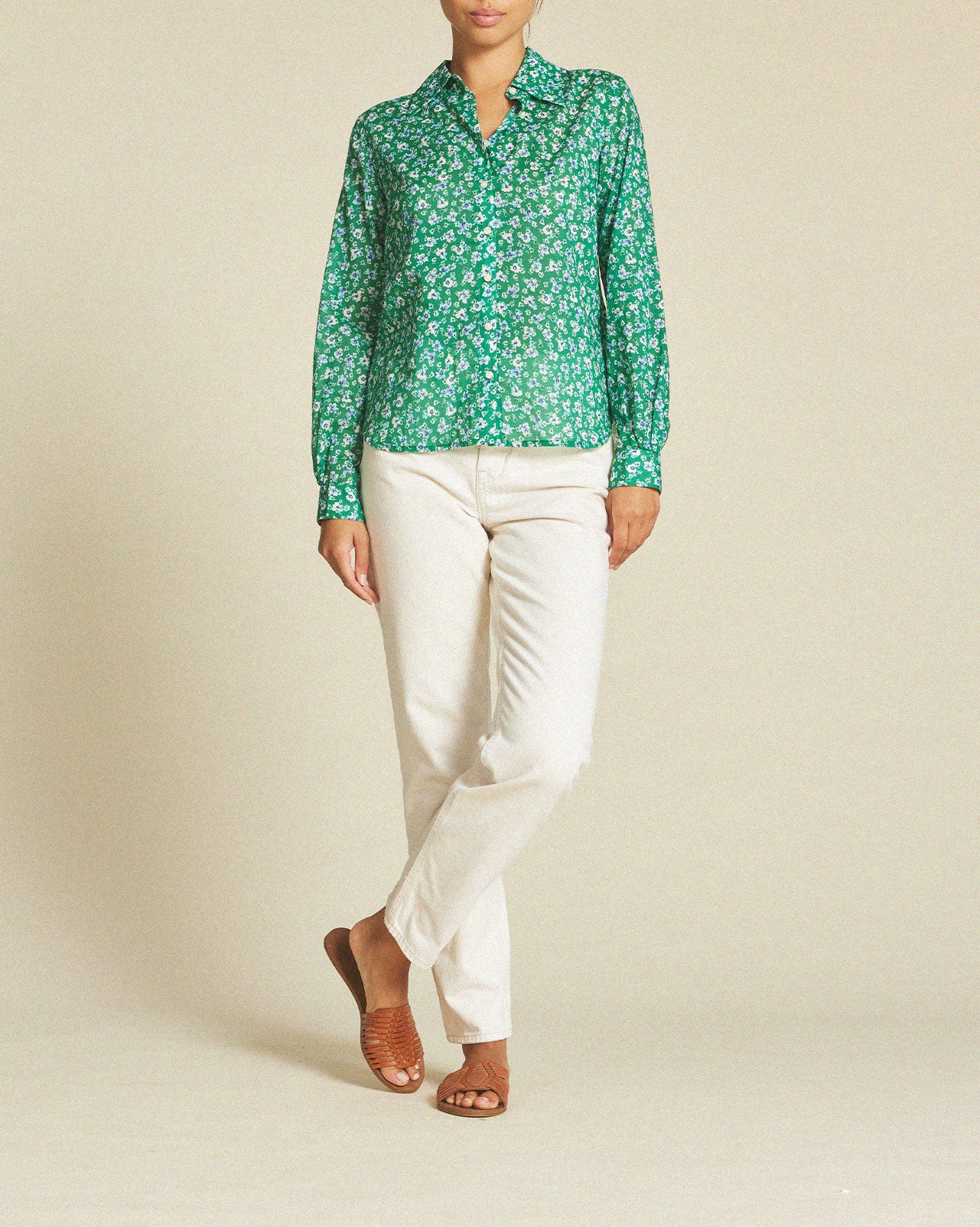 Jacquelin Shirt Spirulina Flower