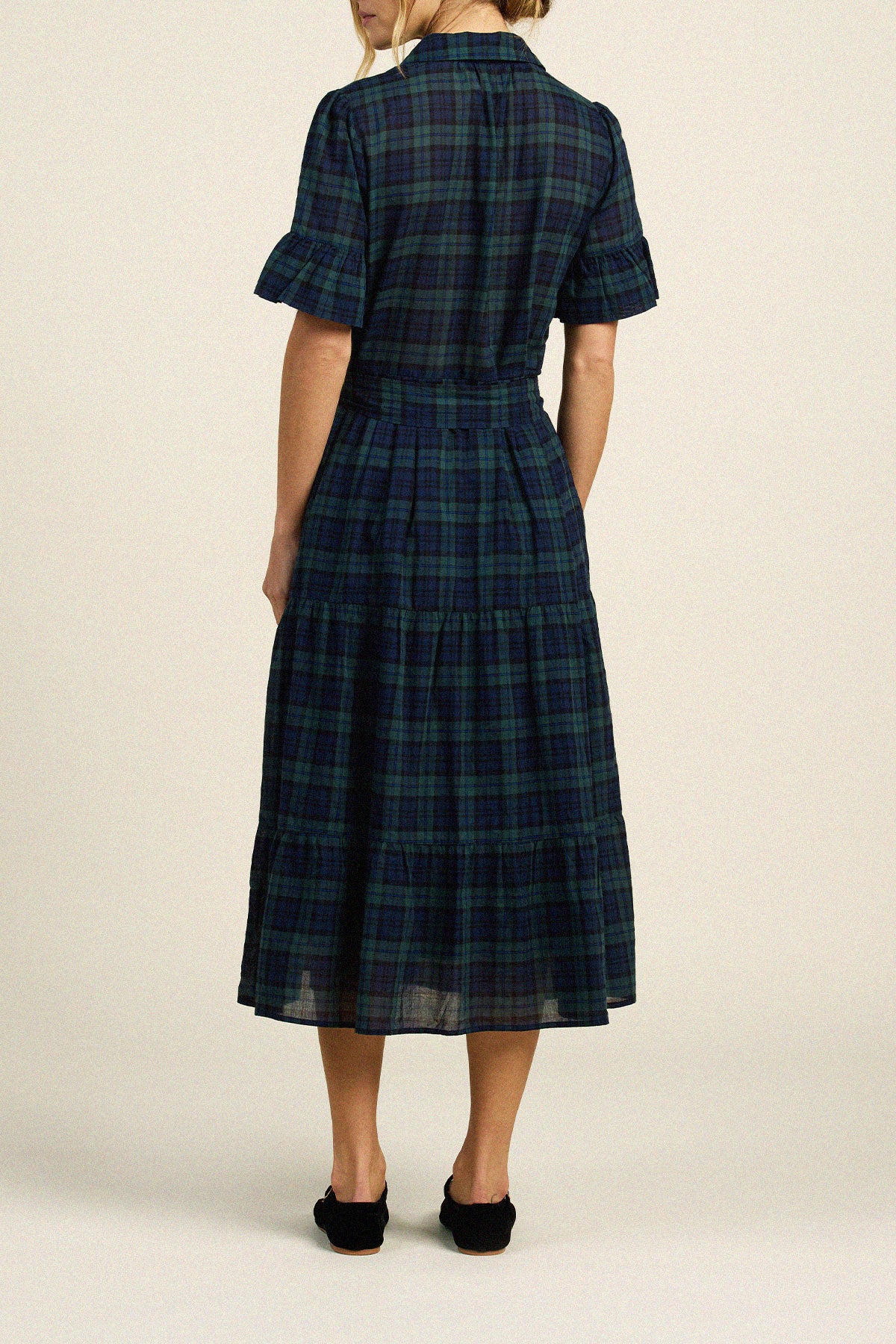 Trovata Martiana dress in Spruce Plaid, cotton — view 6