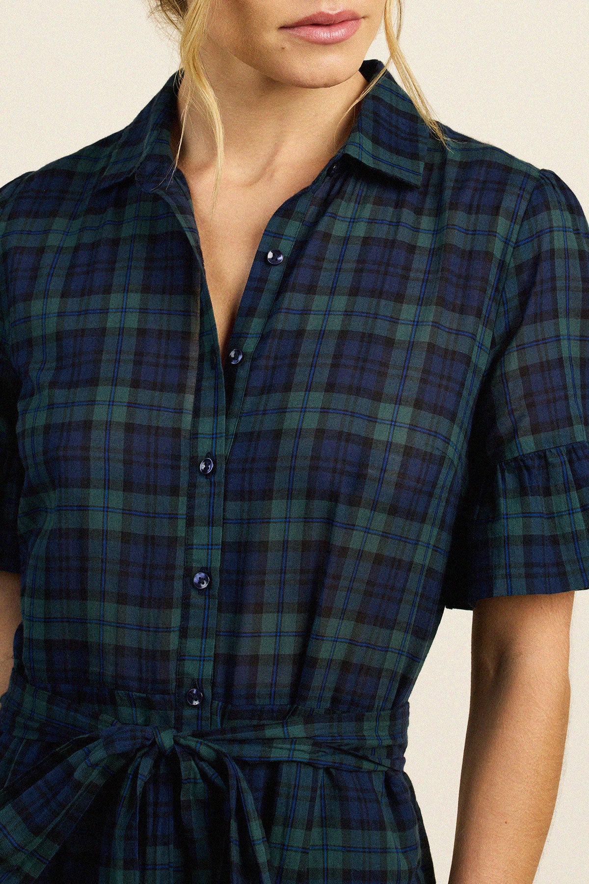 Trovata Martiana dress in Spruce Plaid, cotton — view 3