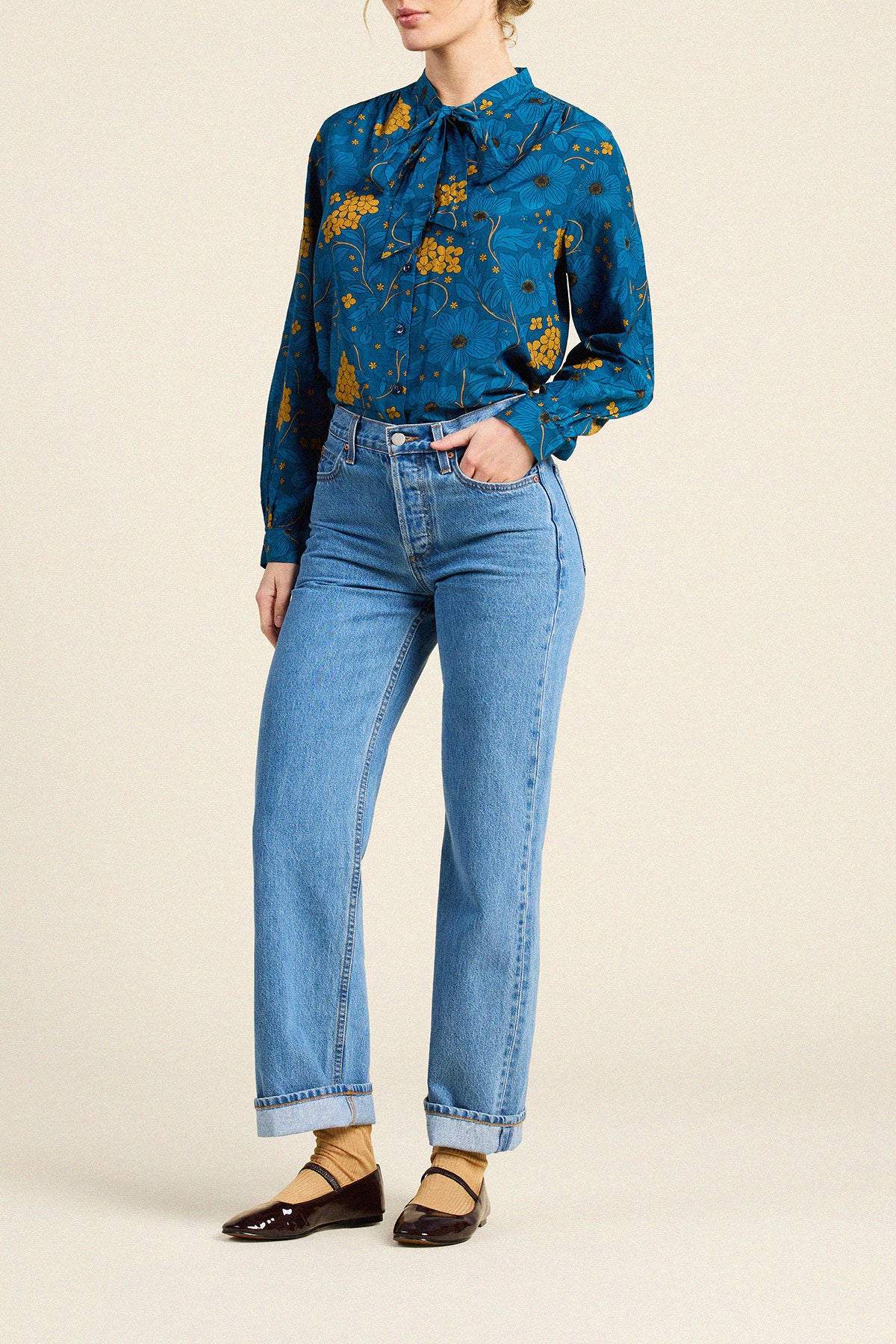 Trovata Mary Todd blouse in Stella Flora, cotton-viscose blend — view 3