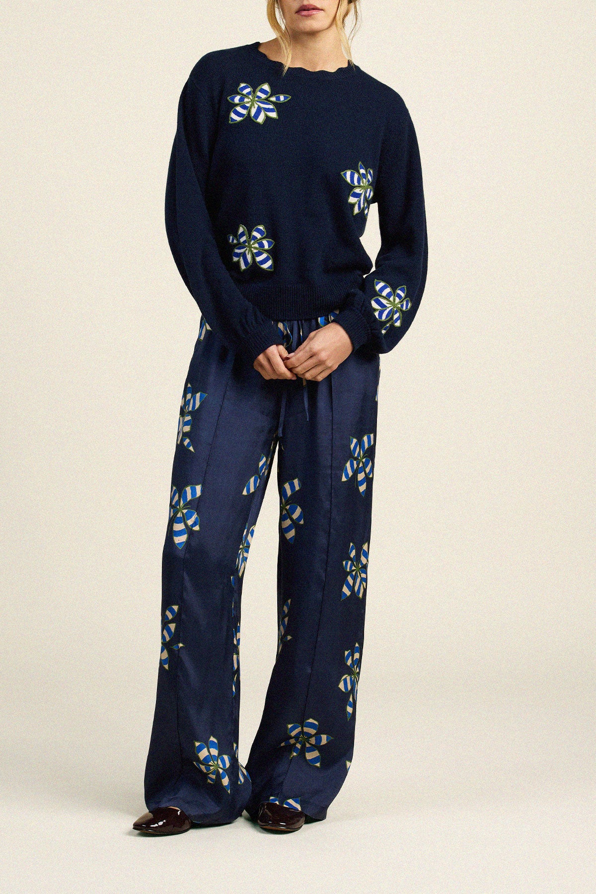 Trovata Kate sweater in Navy Mod, cashmere — view 3