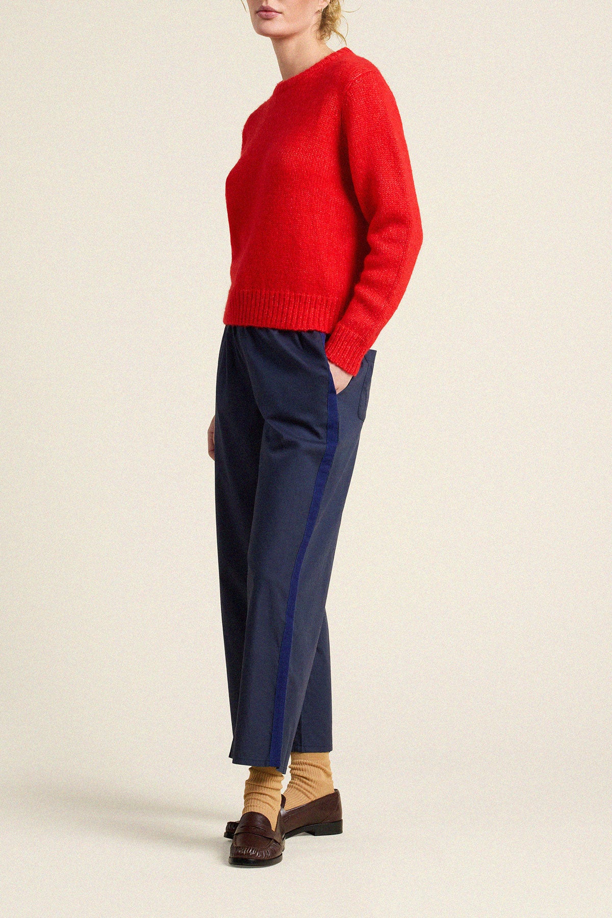 Trovata Cleo sweater in Red, alpaca-wool blend — view 5