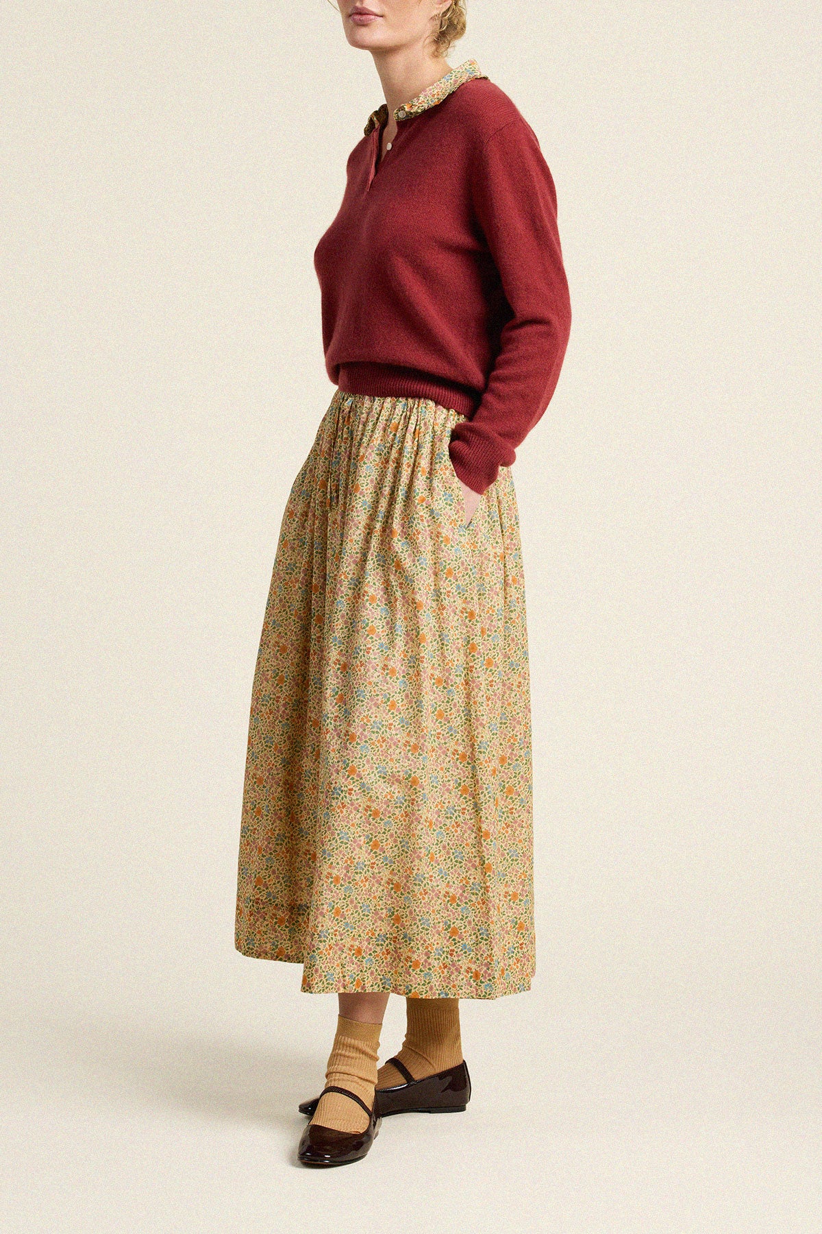 Trovata Clementine sweater in Pink/Red, cashmere — view 3
