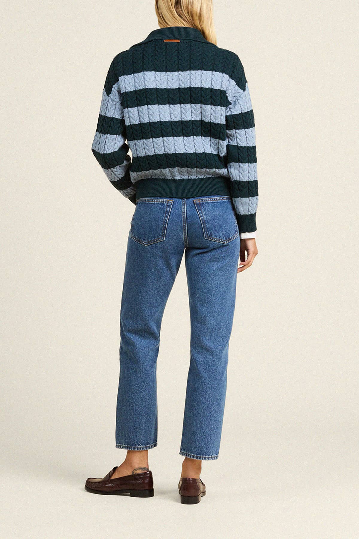 Shelby Sweater Green Stripe