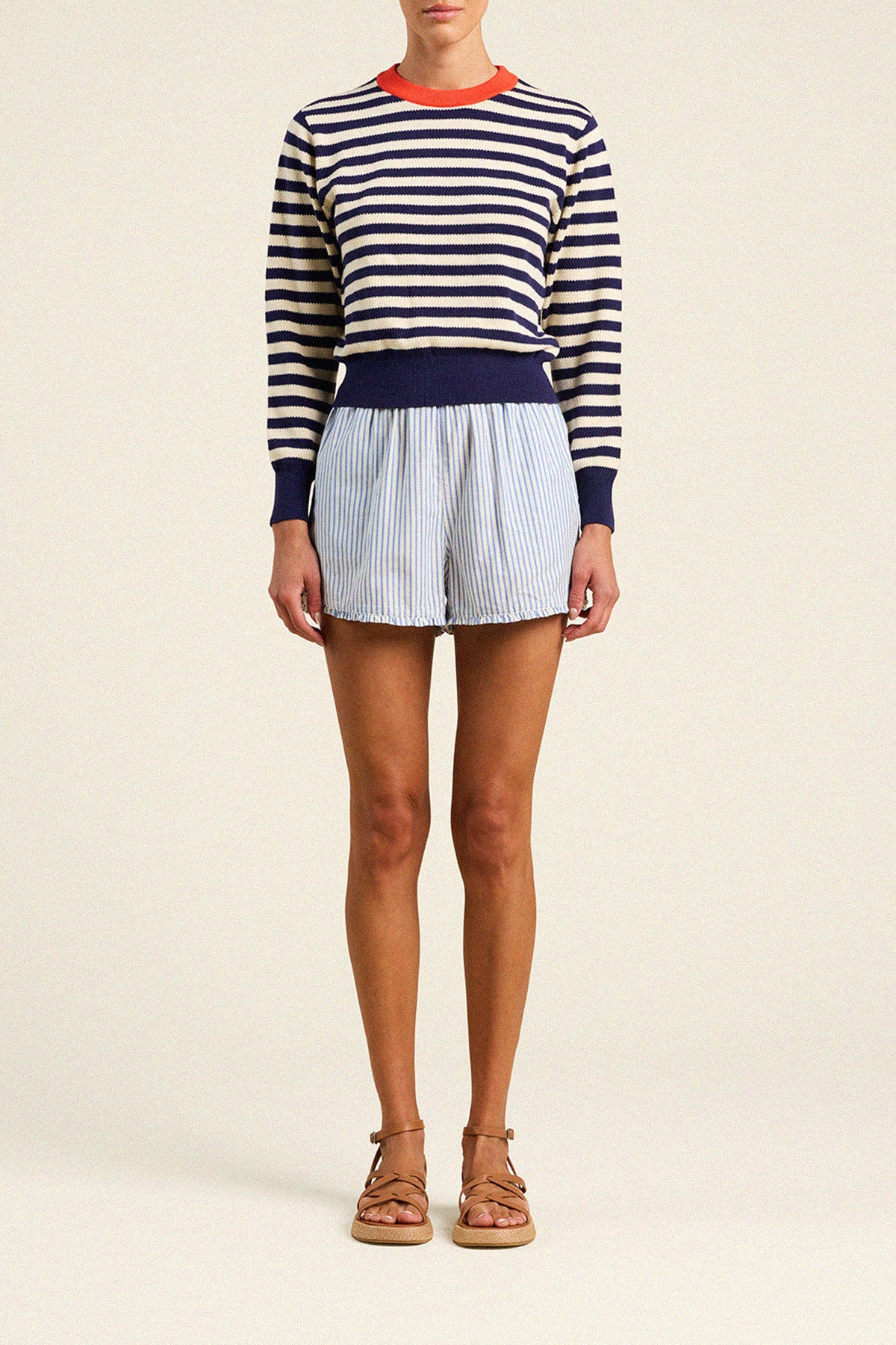 Cleo Sweater Antique White/Navy Stripe