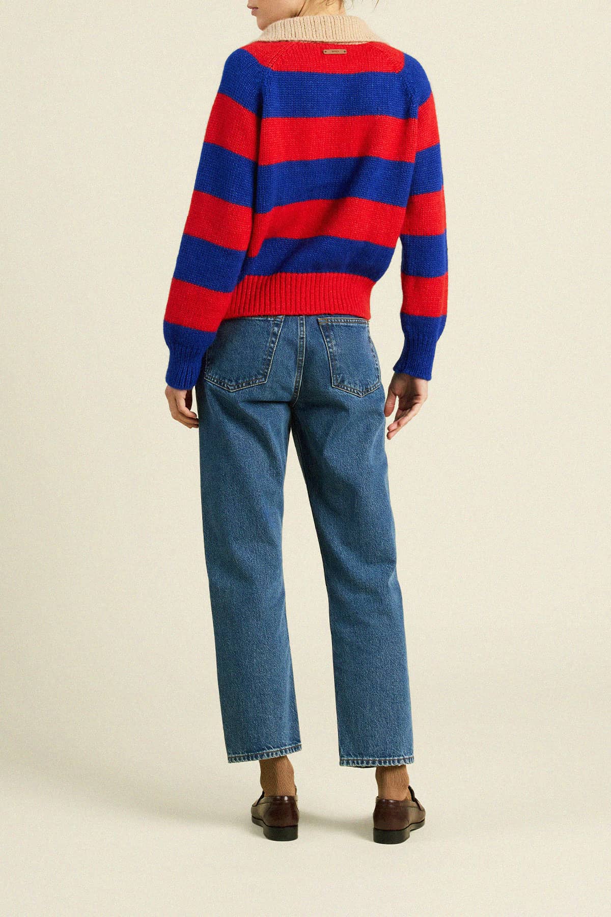 Juneau Sweater Red & Blue Stripe