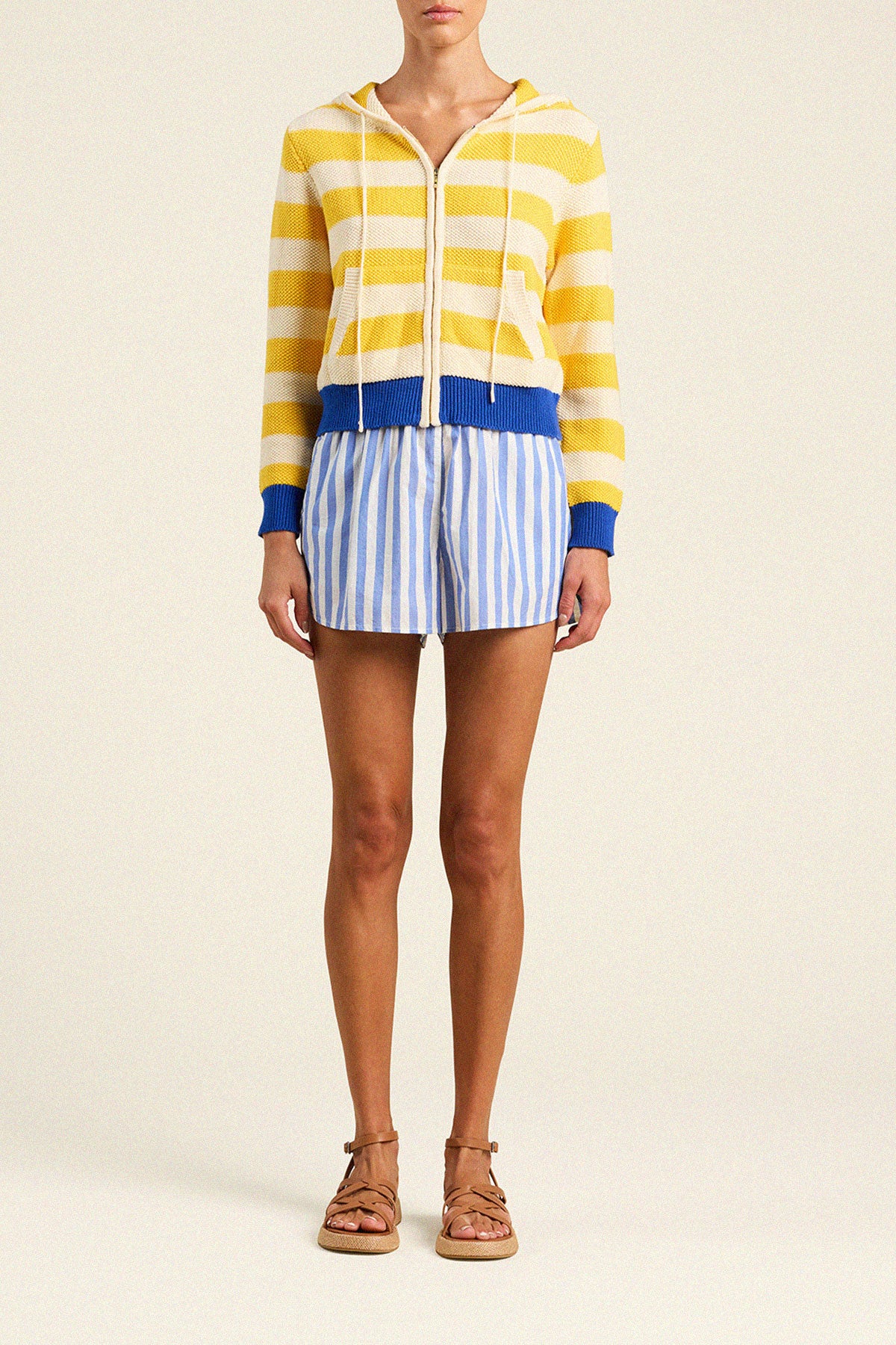 Rafa Zip-Up Hoodie Yellow Stripe