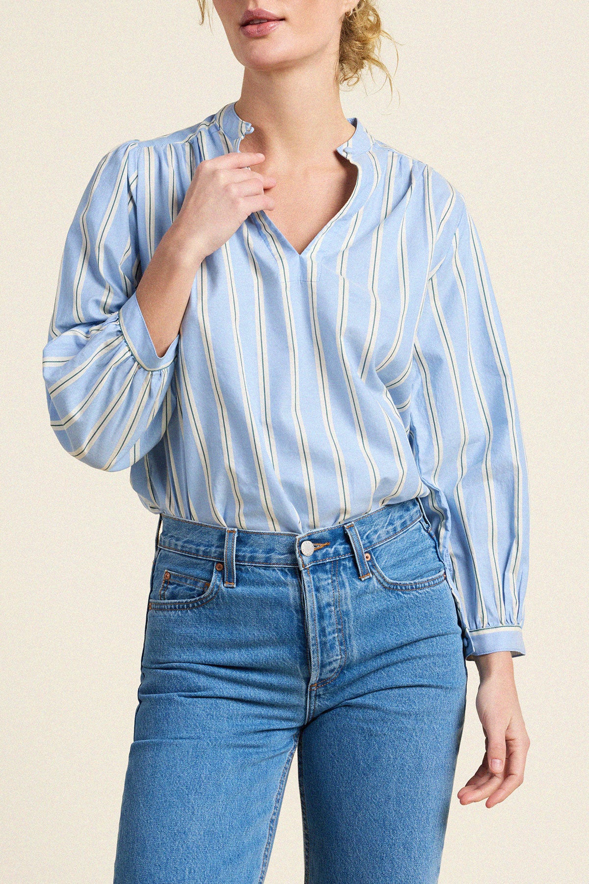 Trovata Bailey shirt in Tahoe Stripe, cotton — view 2