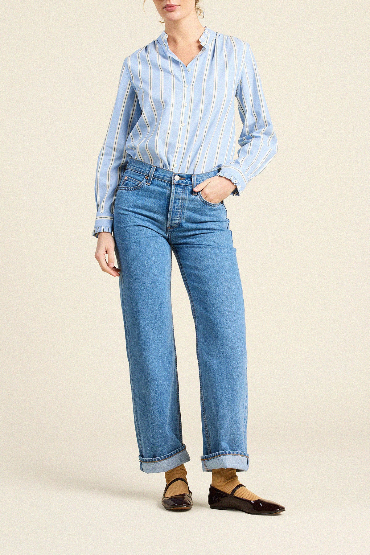 Trovata Rumi blouse in Tahoe Stripe, cotton — view 3