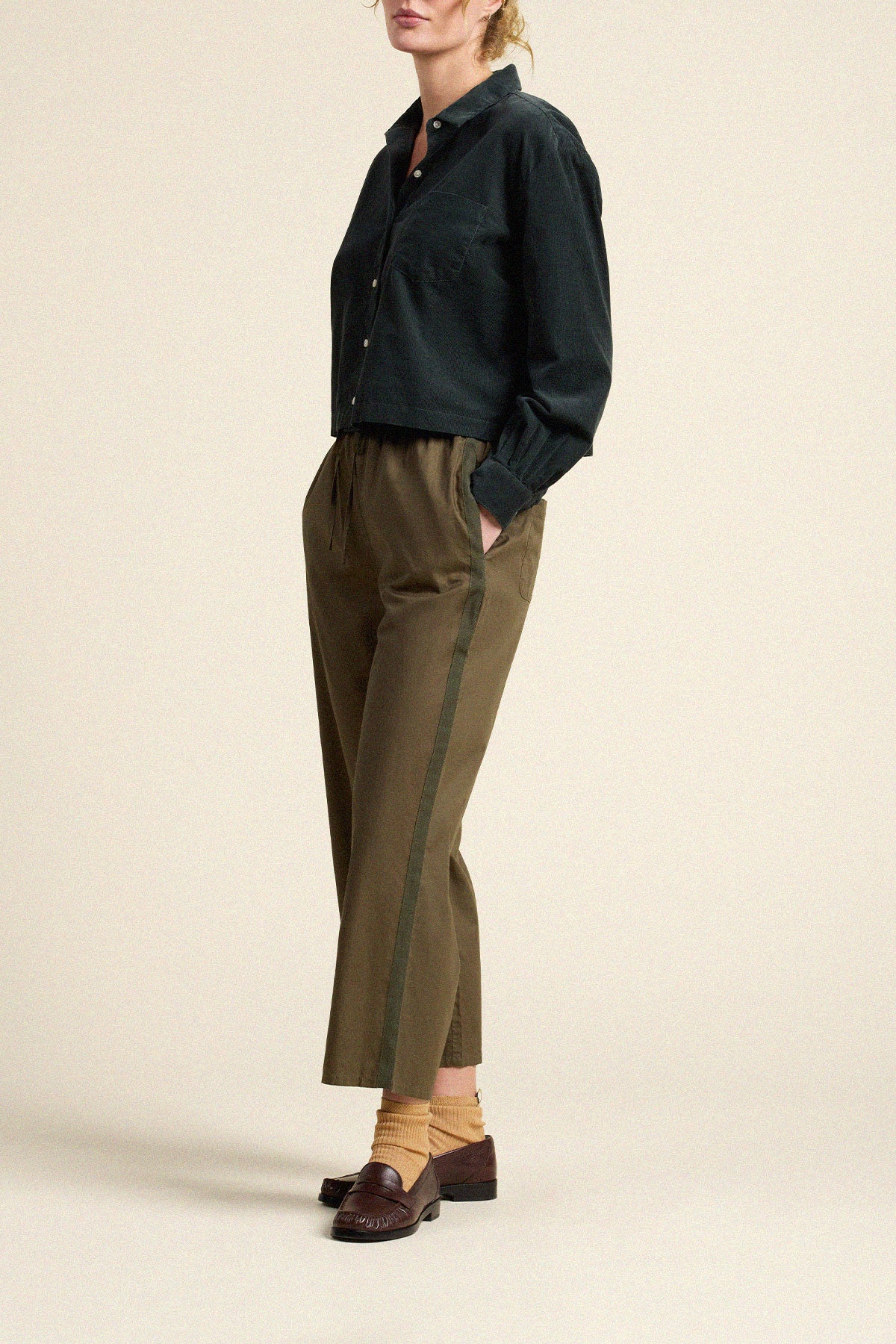 Trovata Nessa shirt in Deep Teal, cotton — view 4