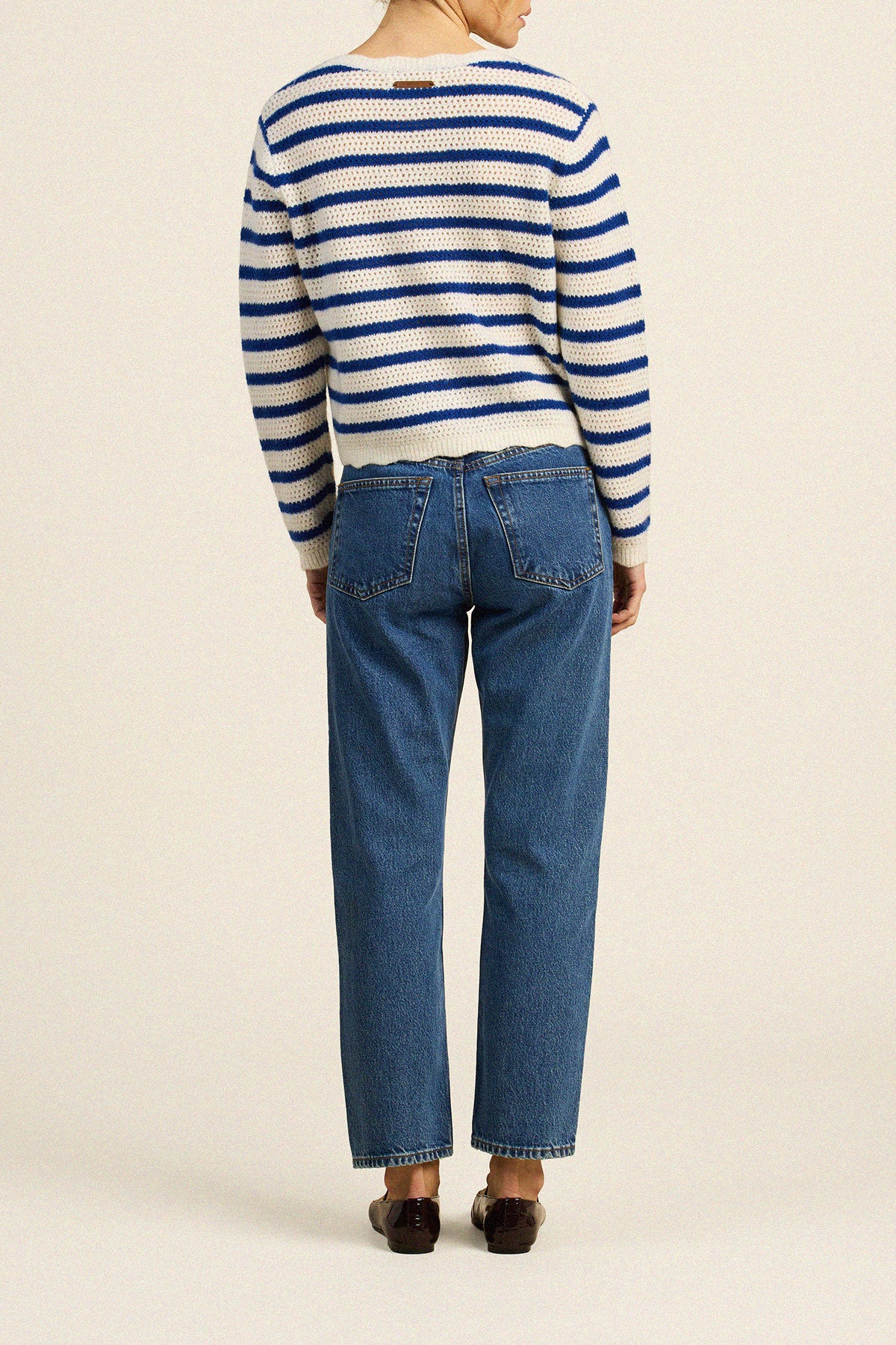 Trovata Vento cardigan in Blue Stripe, cotton — view 5