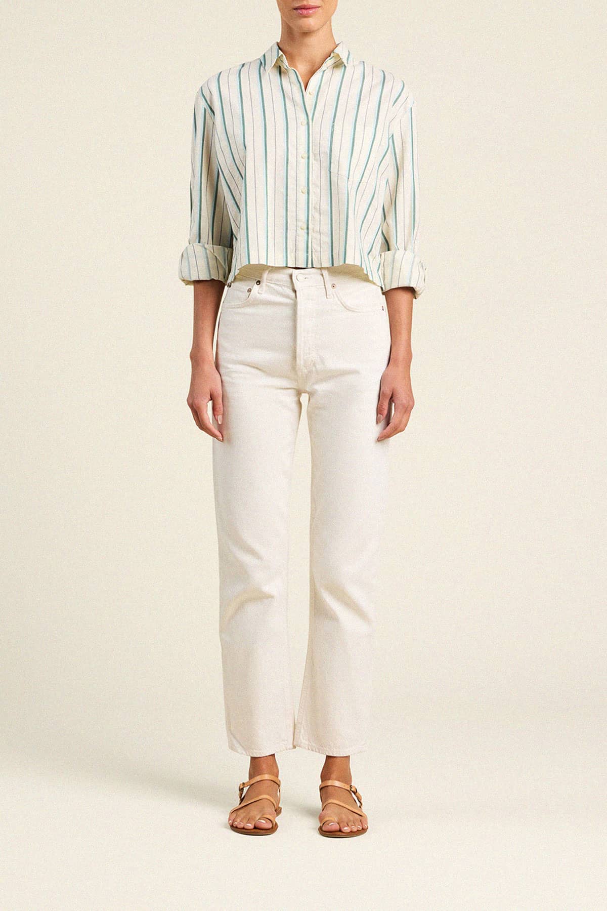 Nessa Shirt Verde Stripes