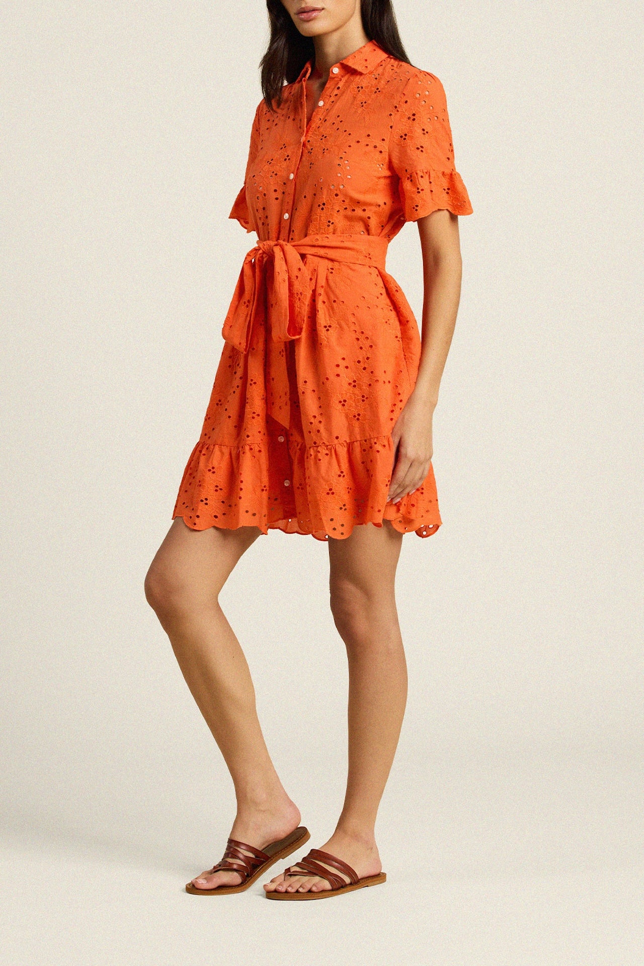 Martinique Dress Vermillion Eyelet