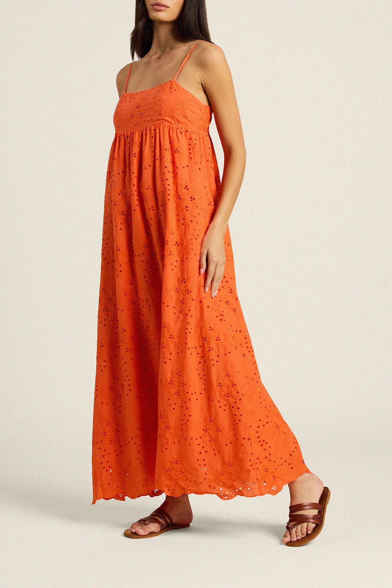 Mirela Dress Vermillion Eyelet