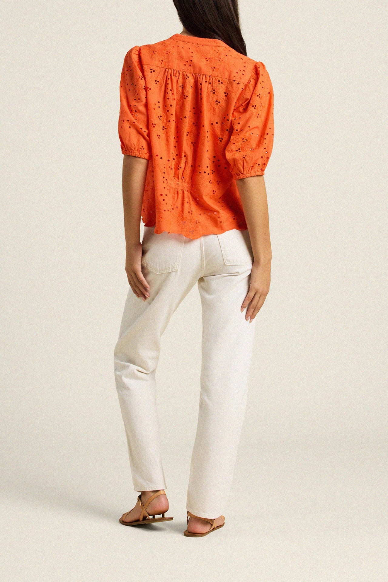 Loren Blouse Vermillion Eyelet
