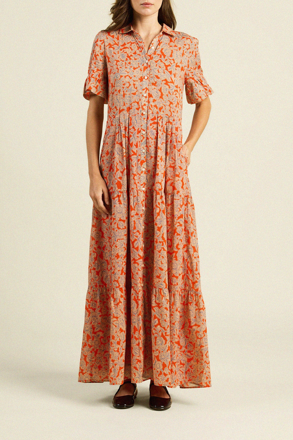 Martine Dress Vermilion Vine