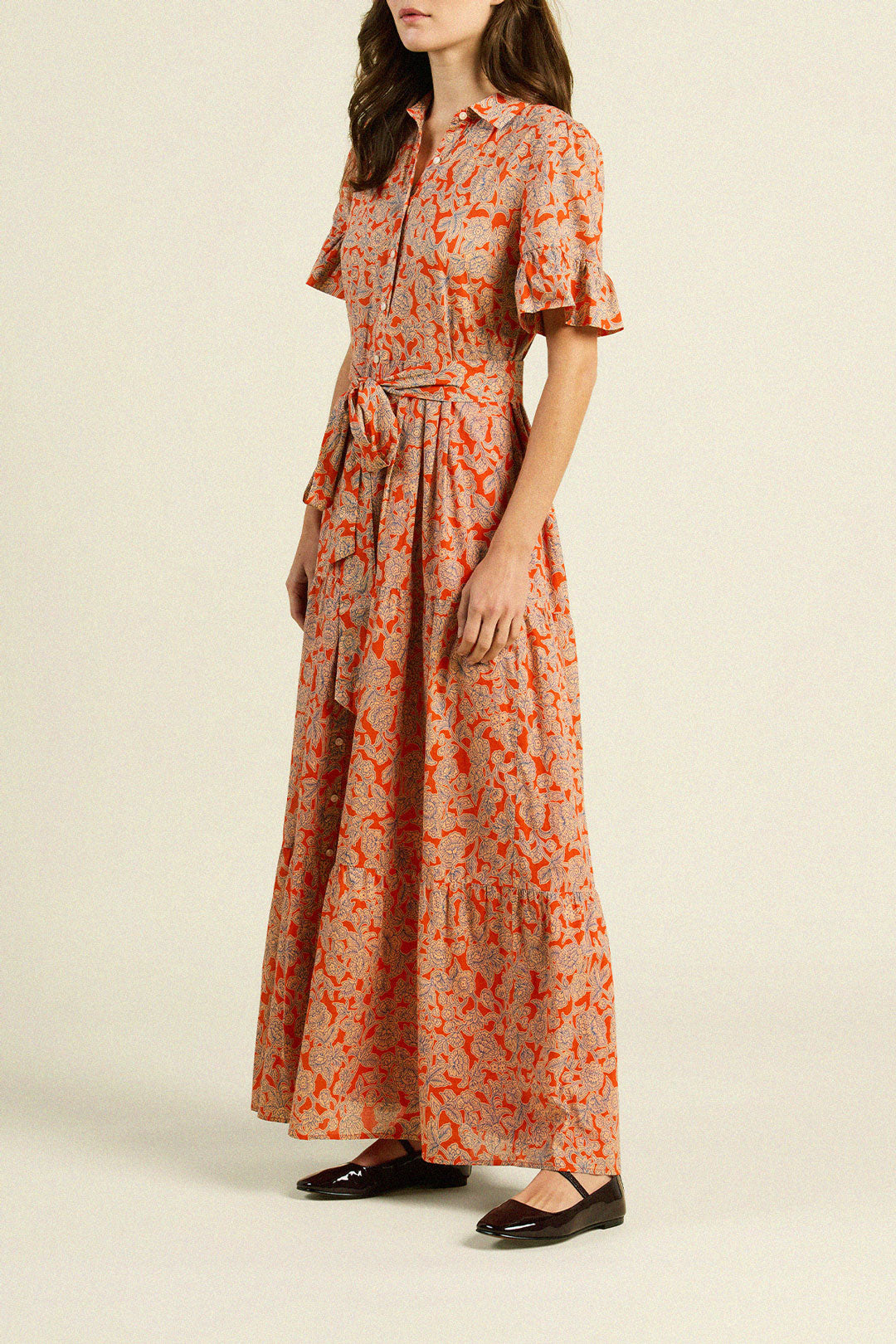 Martine Dress Vermilion Vine