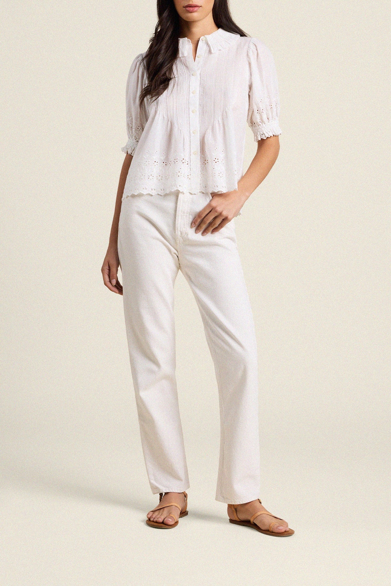 Jess Blouse White Eyelet