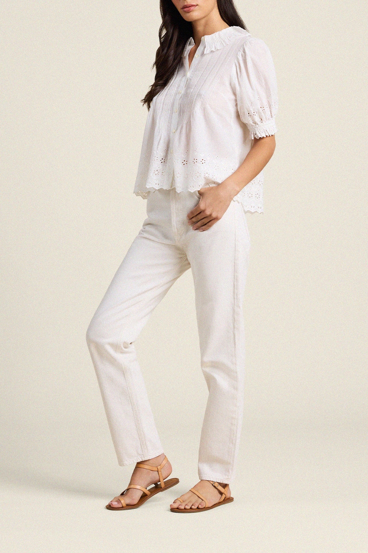 Jess Blouse White Eyelet